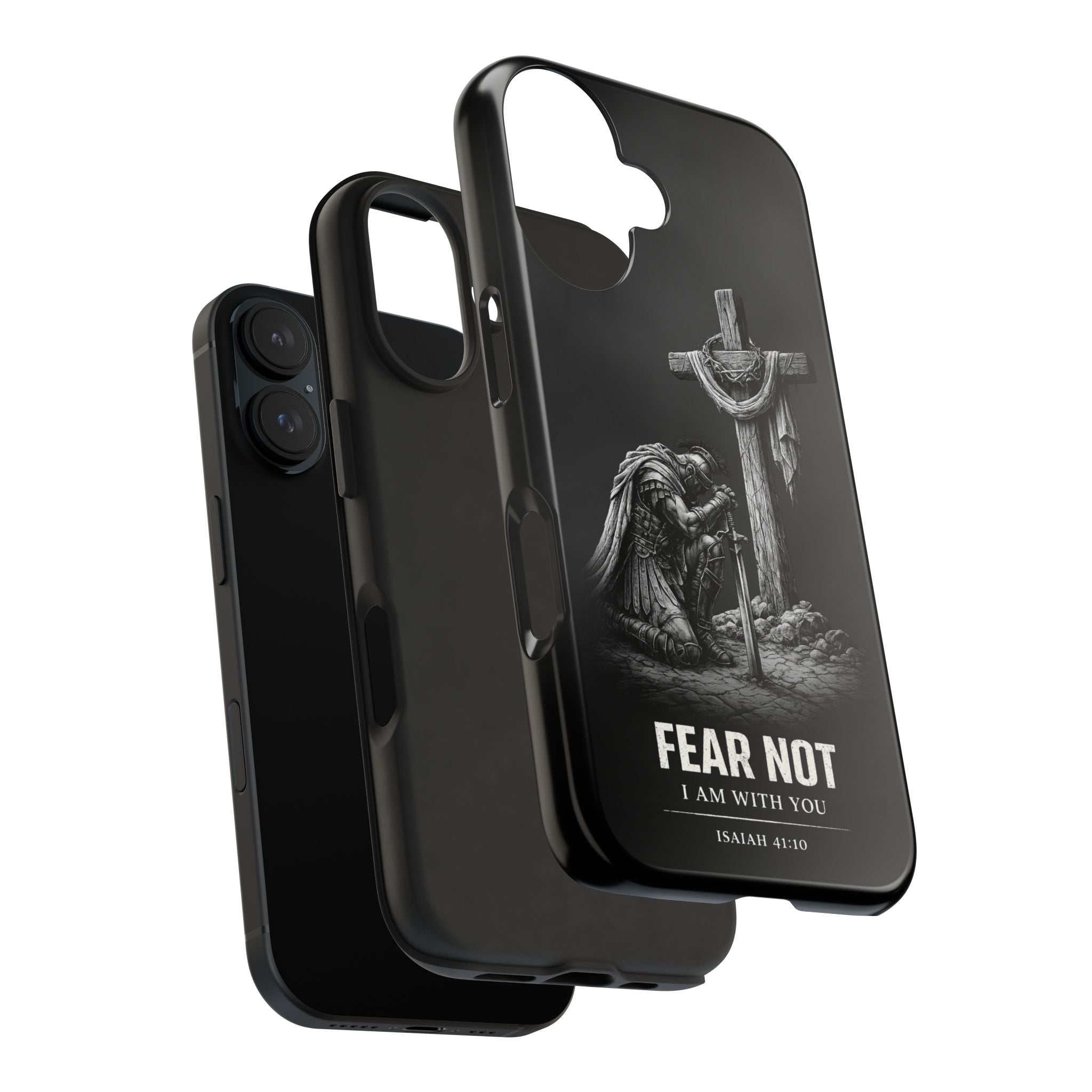Warrior Faith iPhone 17 16 15 14 13 Case Isaiah 41:10 Scripture Case Christian Pro Max Case Strength Motivational Christian iPhone Case