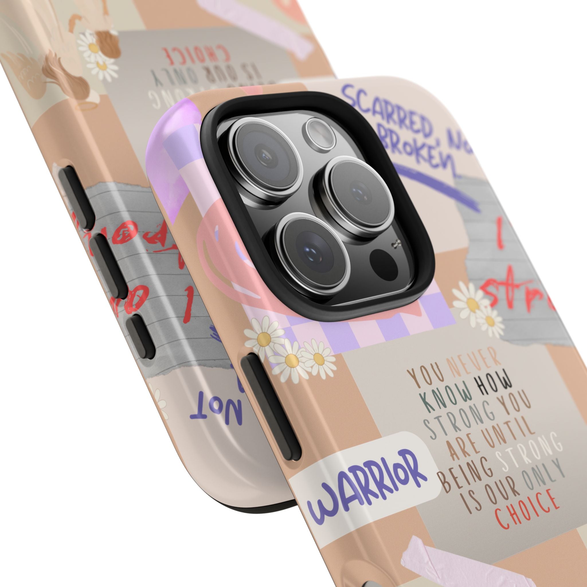 CHD Heart iPhone Case Pro Max Healing Collage Tough iPhone Case 17 16 15 14 13 12 11 mental health, encouragement, pastel stickers