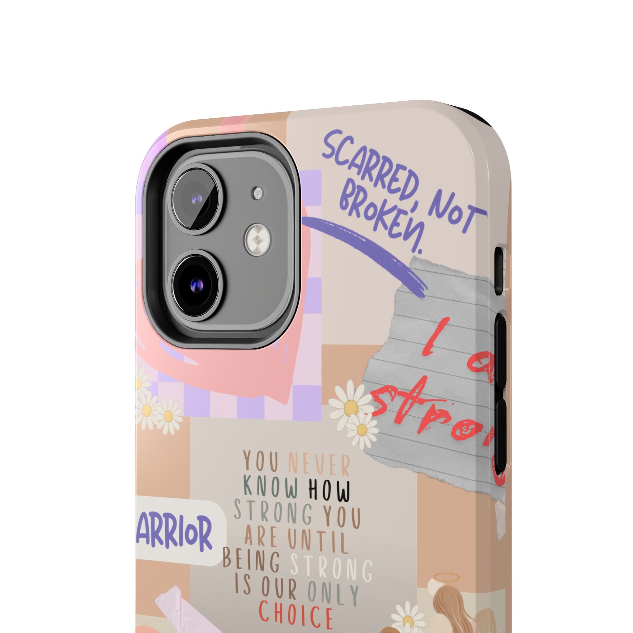 CHD Heart iPhone Case Pro Max Healing Collage Tough iPhone Case 17 16 15 14 13 12 11 mental health, encouragement, pastel stickers