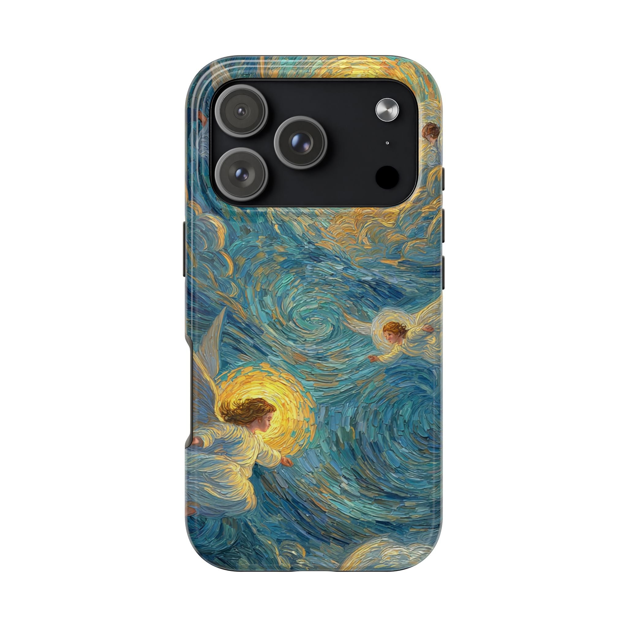 Van Gogh Inspired Angel Phone Case Celestial Heaven Aesthetic iPhone 17 16 15 Christian Angel Artwork Samsung Case Spiritual Phone Case