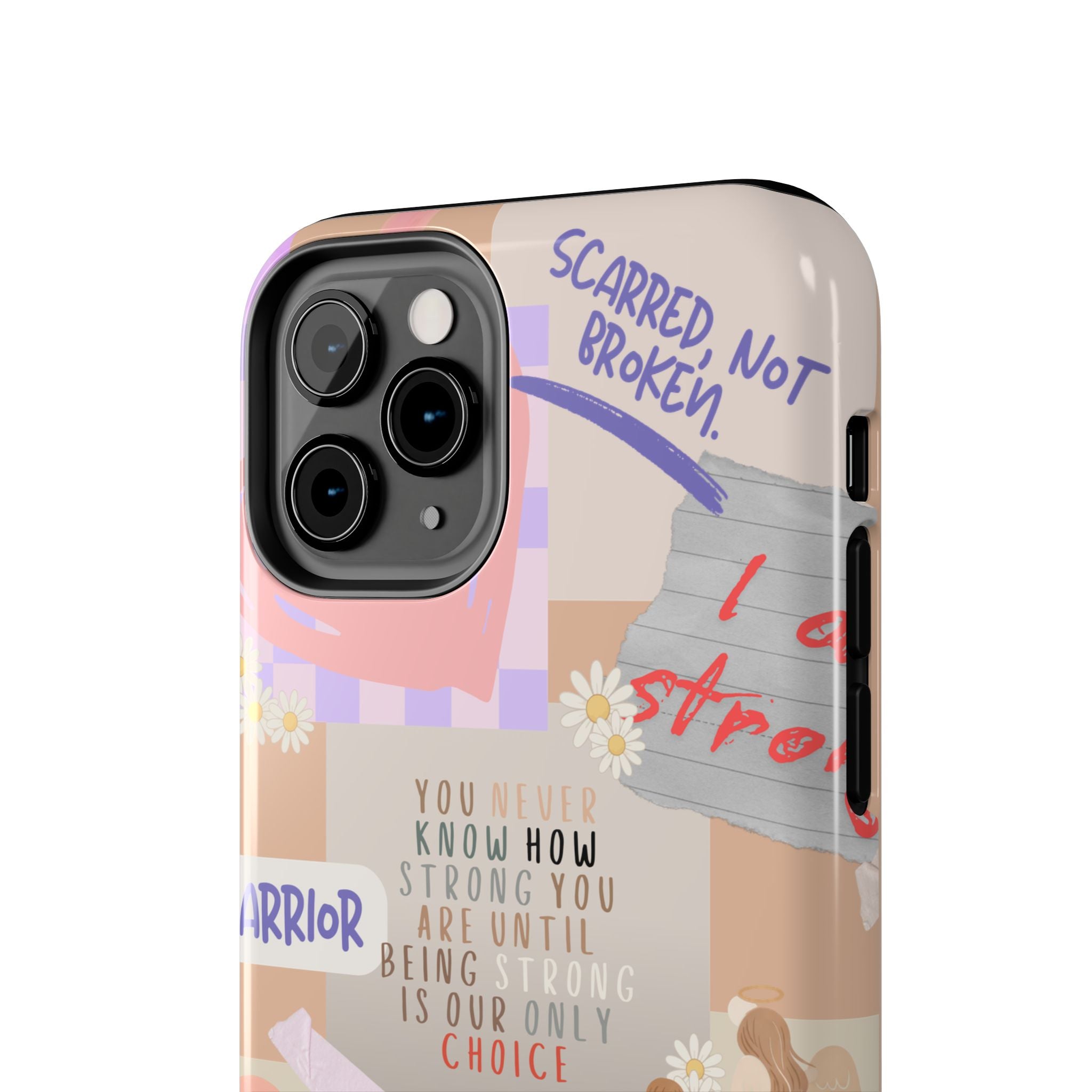CHD Heart iPhone Case Pro Max Healing Collage Tough iPhone Case 17 16 15 14 13 12 11 mental health, encouragement, pastel stickers