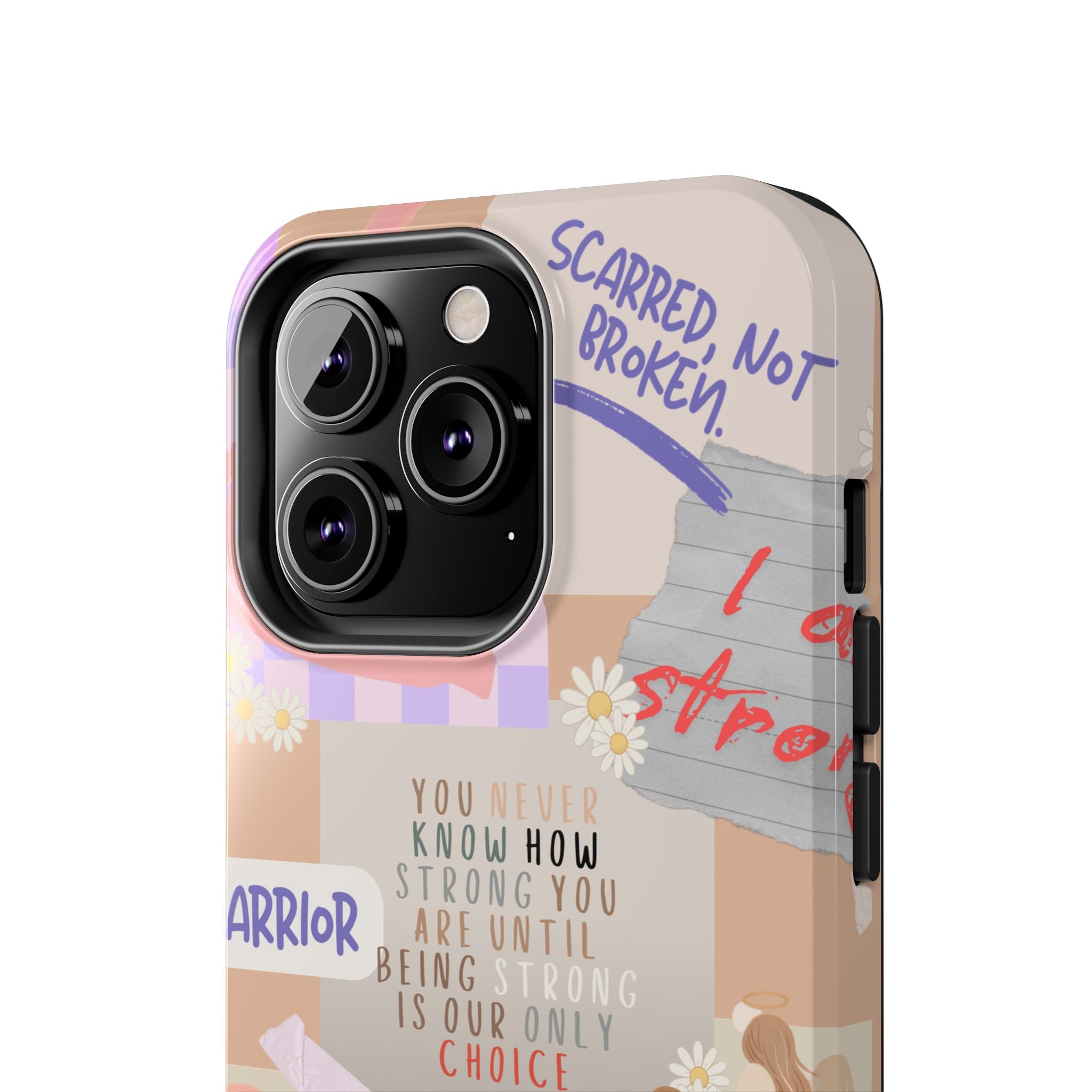 CHD Heart iPhone Case Pro Max Healing Collage Tough iPhone Case 17 16 15 14 13 12 11 mental health, encouragement, pastel stickers