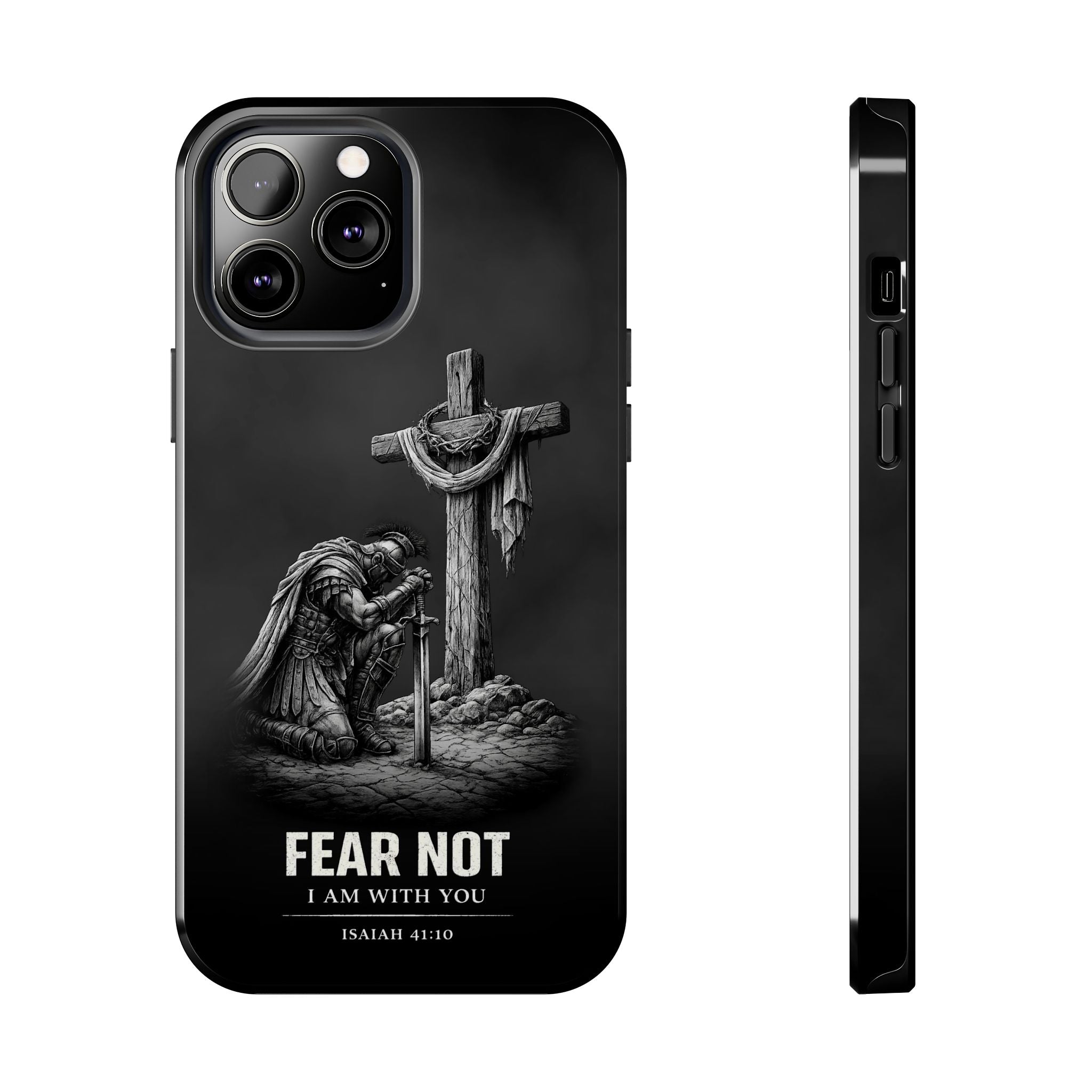 Warrior Faith iPhone 17 16 15 14 13 Case Isaiah 41:10 Scripture Case Christian Pro Max Case Strength Motivational Christian iPhone Case