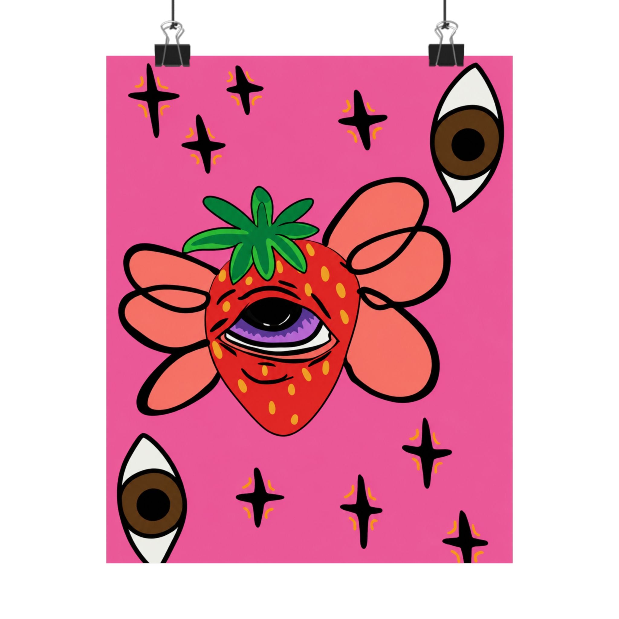 Psychedelic Strawberry Eye poster | Matte Vertical Posters