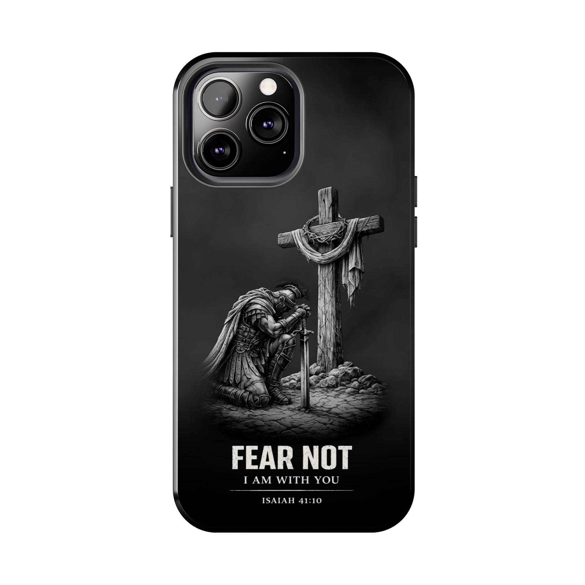 Warrior Faith iPhone 17 16 15 14 13 Case Isaiah 41:10 Scripture Case Christian Pro Max Case Strength Motivational Christian iPhone Case