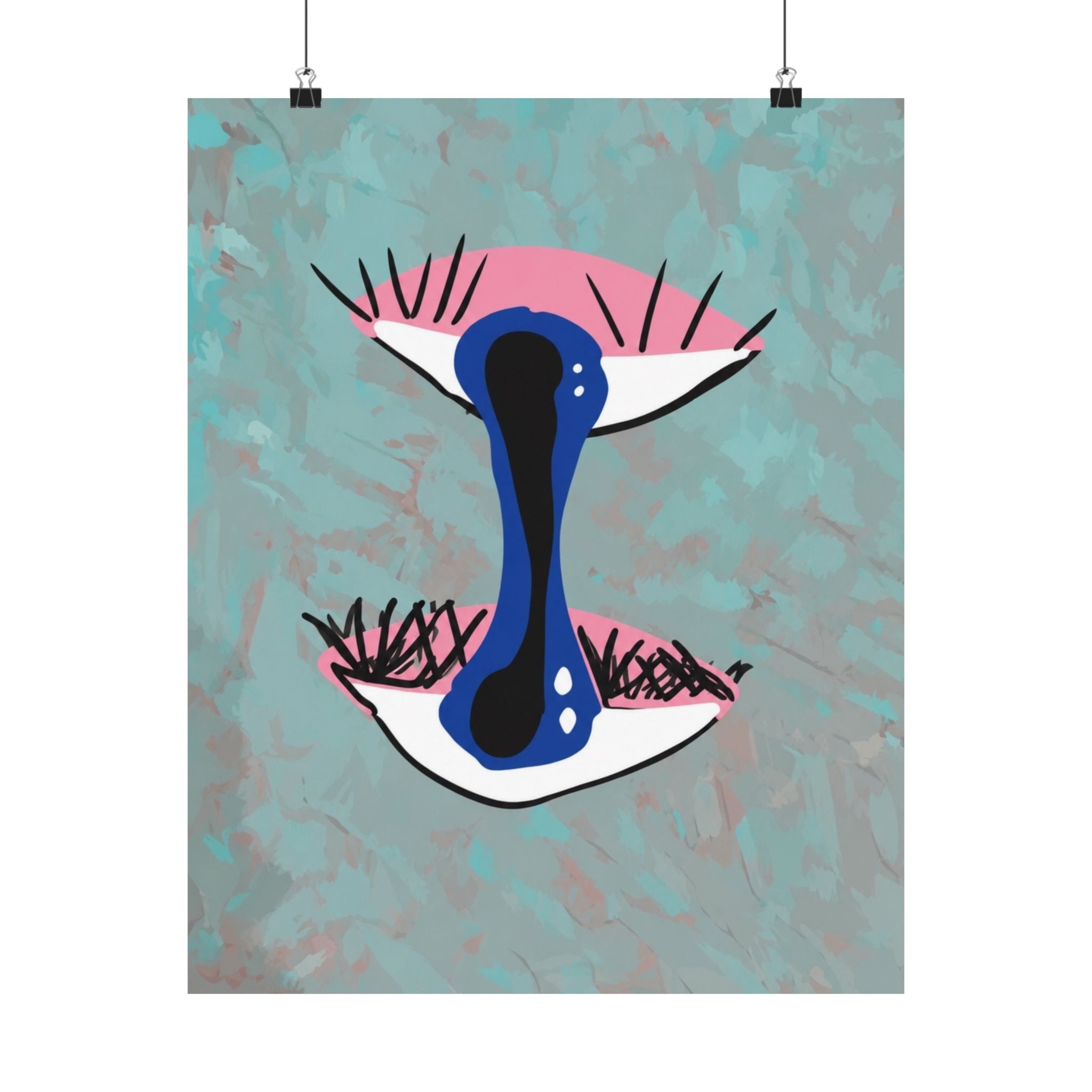 Surreal Dripping Eye Matte Poster | Abstract Pop Art Print
