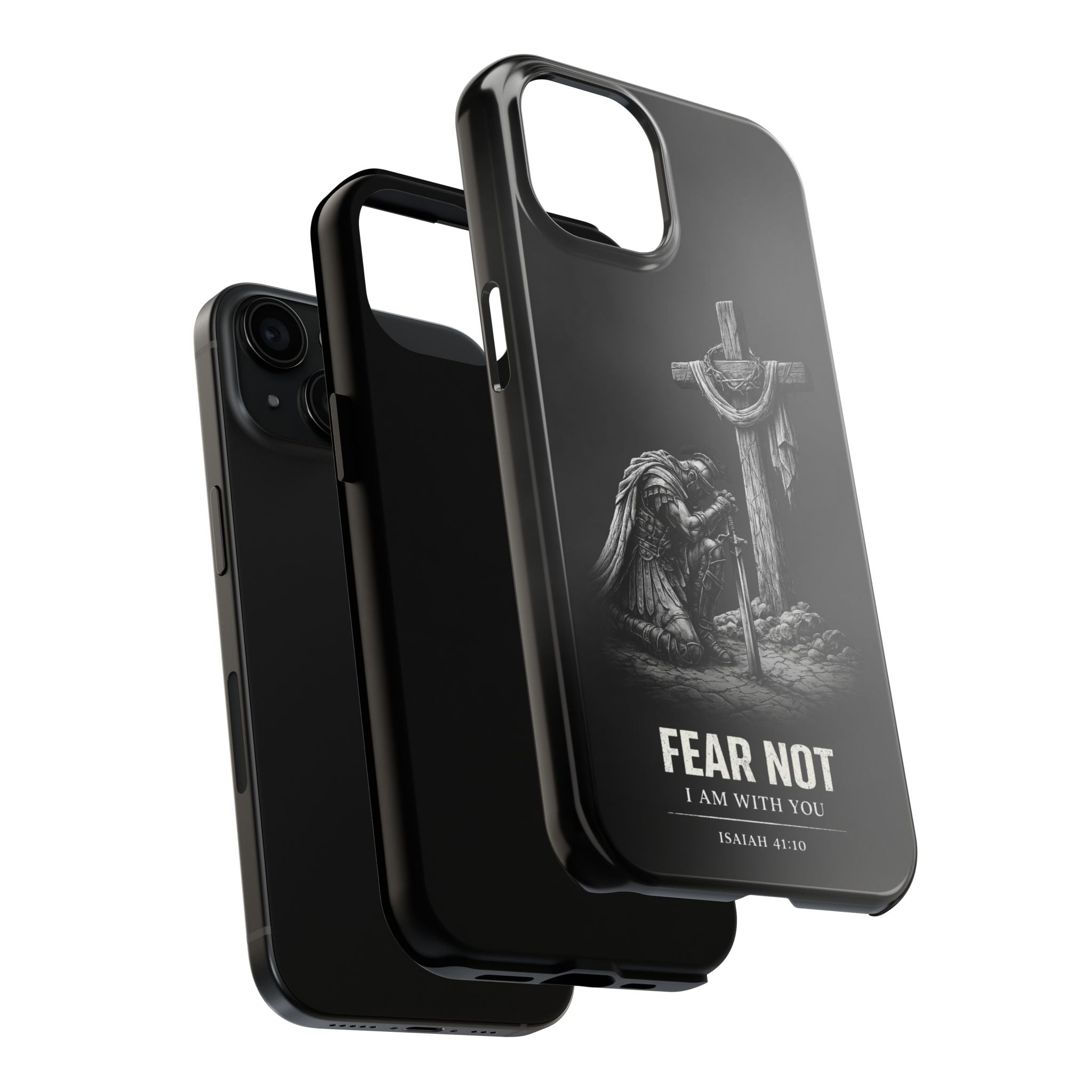 Warrior Faith iPhone 17 16 15 14 13 Case Isaiah 41:10 Scripture Case Christian Pro Max Case Strength Motivational Christian iPhone Case