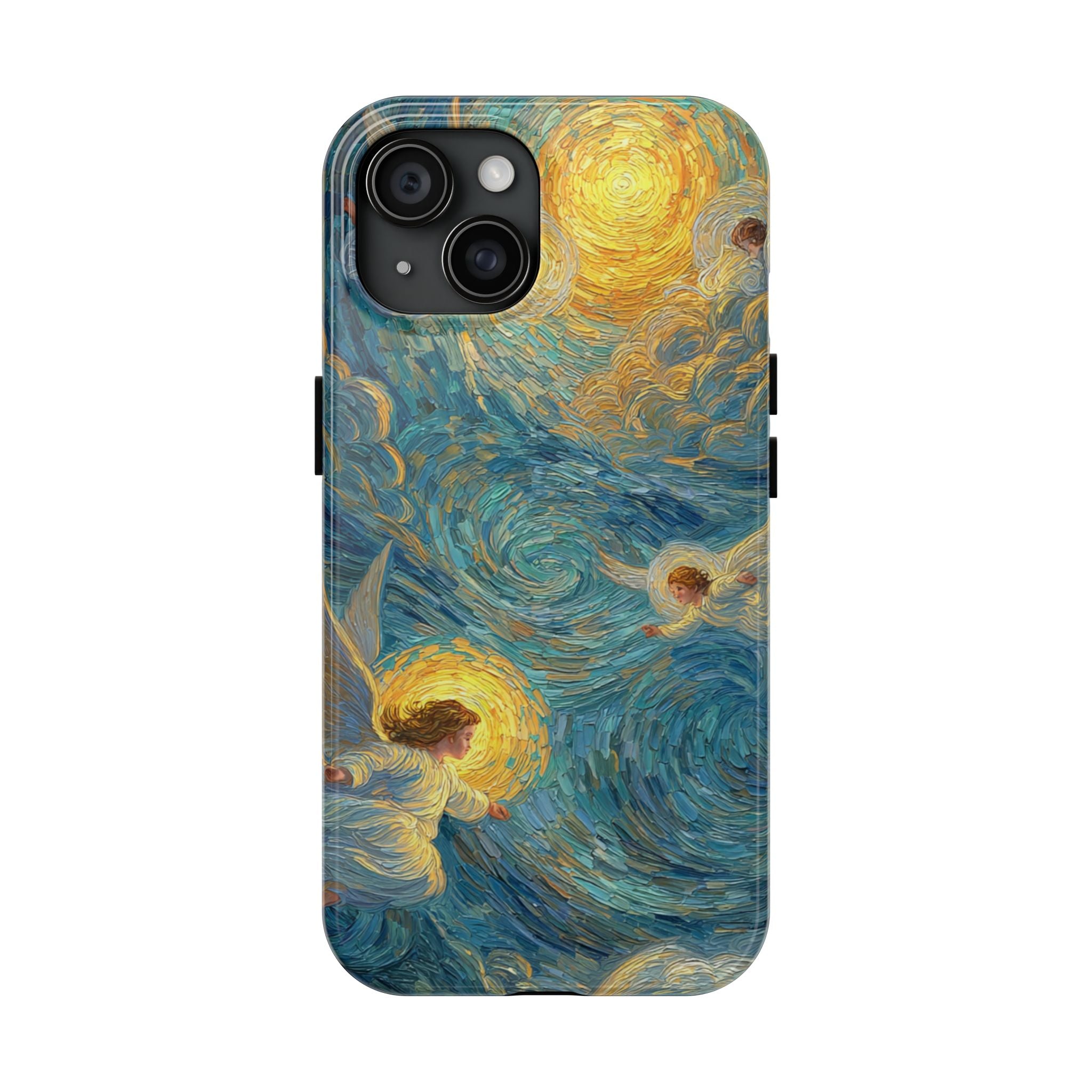 Van Gogh Inspired Angel Phone Case Celestial Heaven Aesthetic iPhone 17 16 15 Christian Angel Artwork Samsung Case Spiritual Phone Case