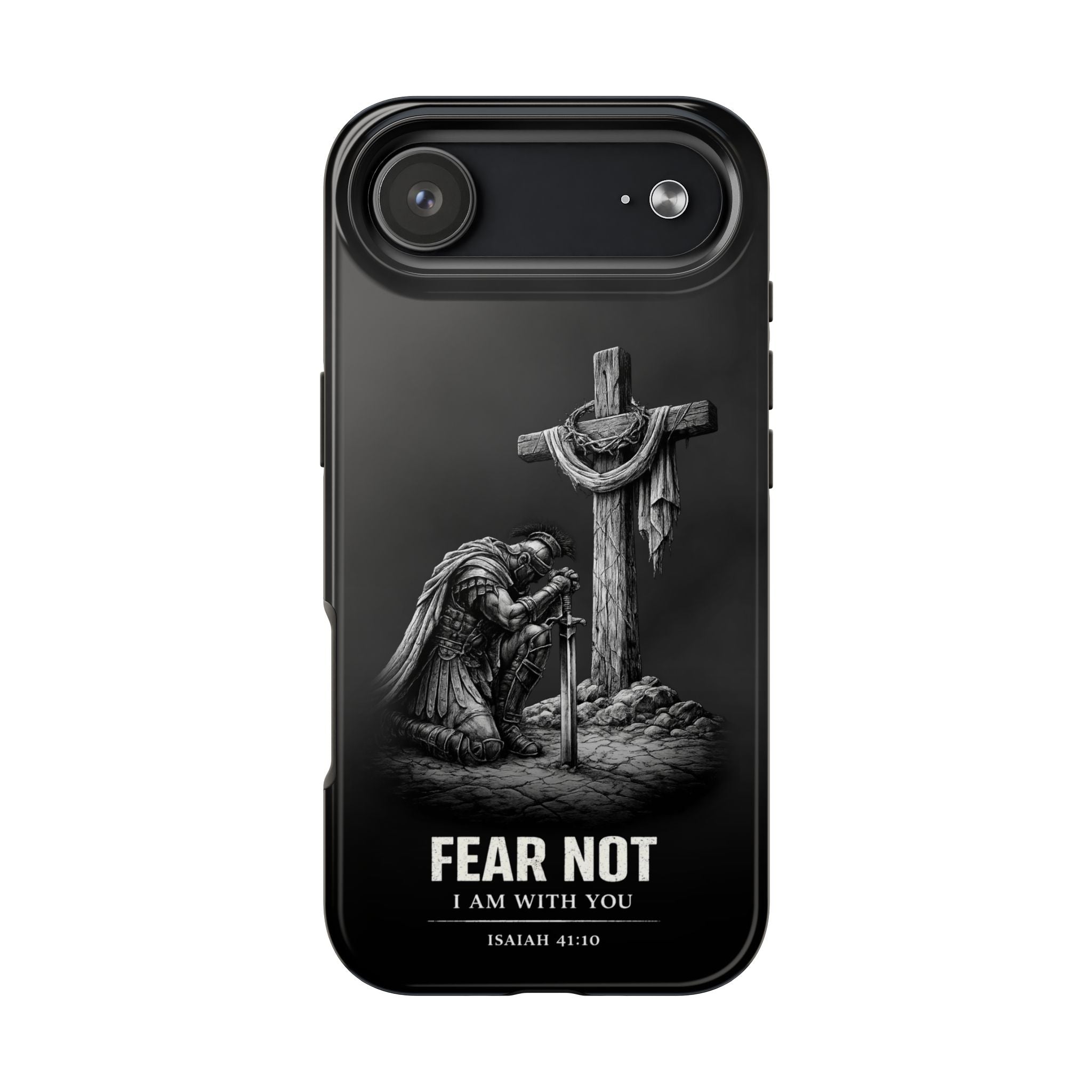 Warrior Faith iPhone 17 16 15 14 13 Case Isaiah 41:10 Scripture Case Christian Pro Max Case Strength Motivational Christian iPhone Case