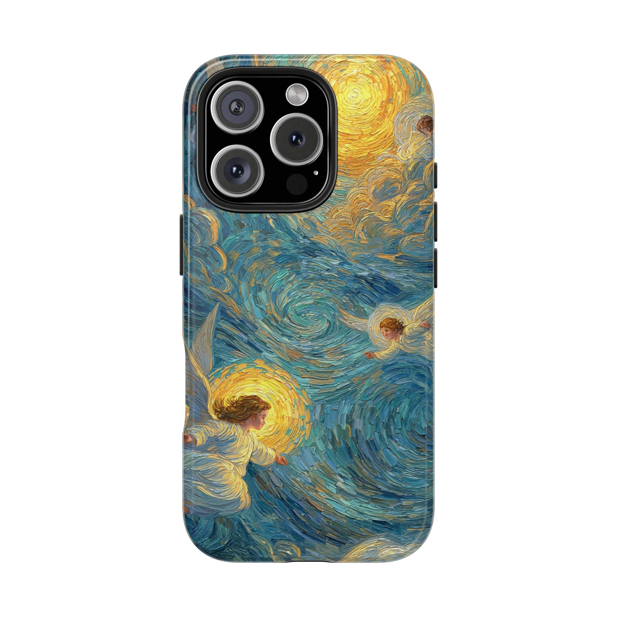 Van Gogh Inspired Angel Phone Case Celestial Heaven Aesthetic iPhone 17 16 15 Christian Angel Artwork Samsung Case Spiritual Phone Case