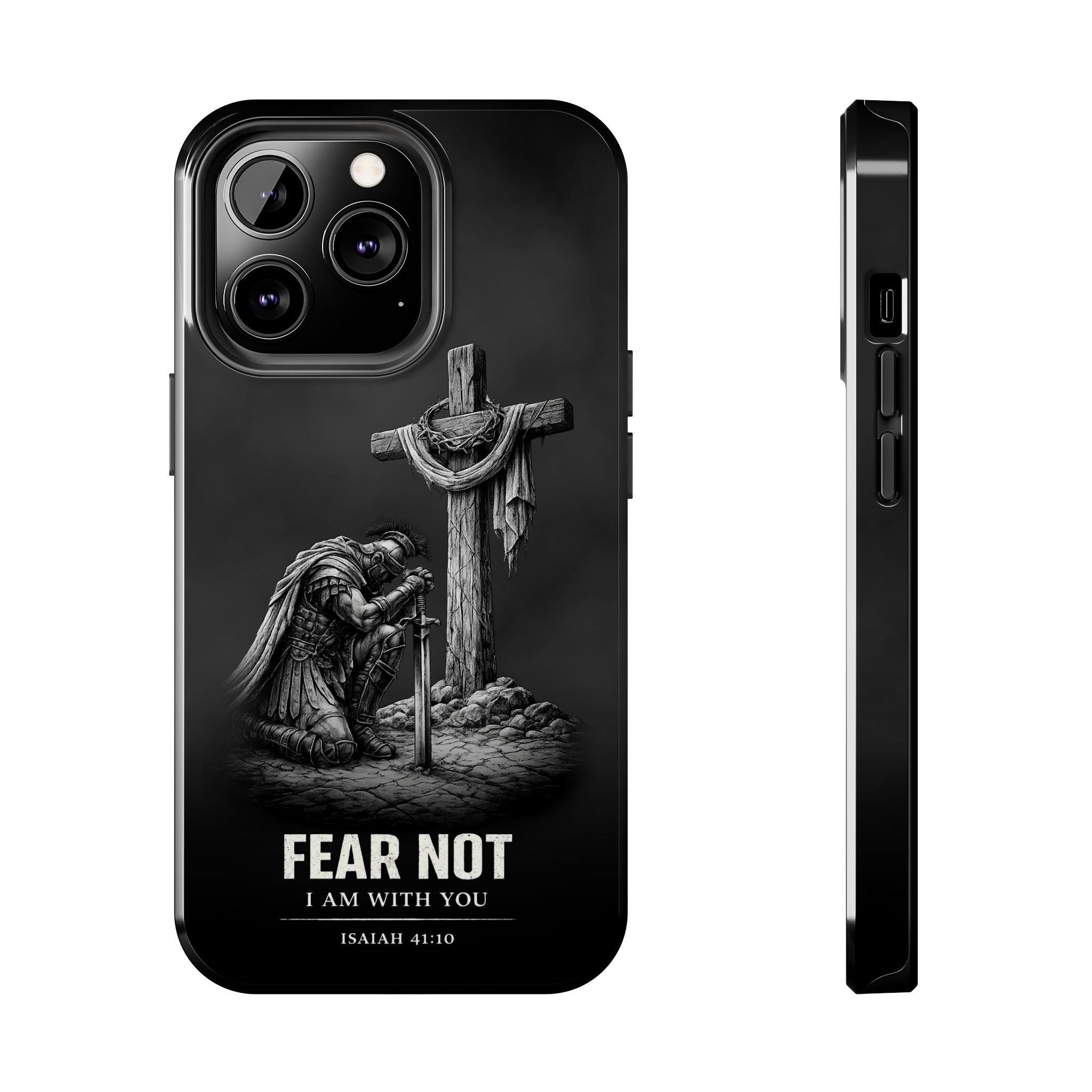 Warrior Faith iPhone 17 16 15 14 13 Case Isaiah 41:10 Scripture Case Christian Pro Max Case Strength Motivational Christian iPhone Case