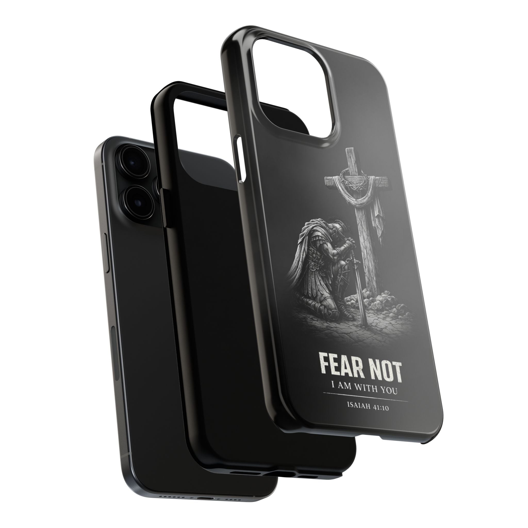Warrior Faith iPhone 17 16 15 14 13 Case Isaiah 41:10 Scripture Case Christian Pro Max Case Strength Motivational Christian iPhone Case
