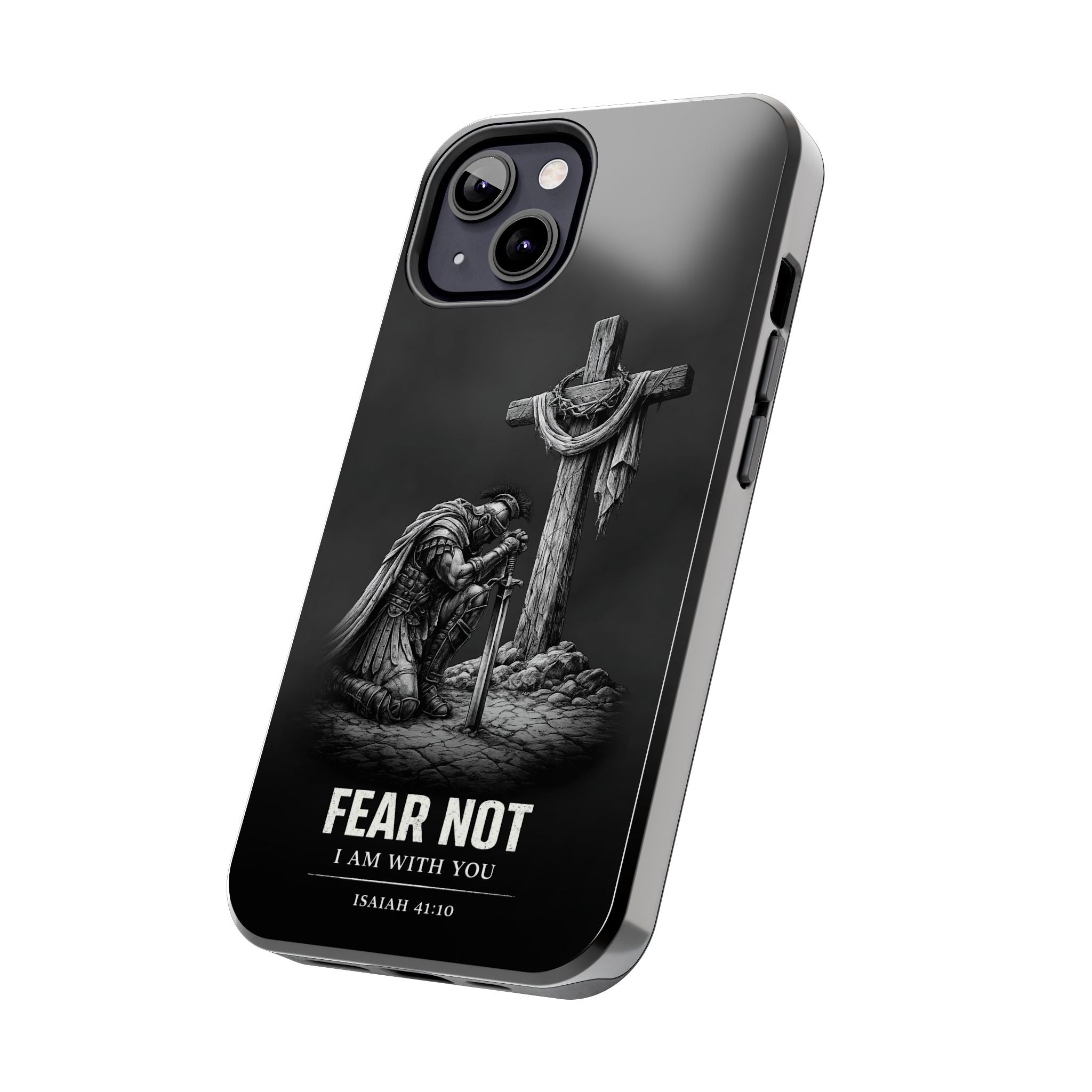 Warrior Faith iPhone 17 16 15 14 13 Case Isaiah 41:10 Scripture Case Christian Pro Max Case Strength Motivational Christian iPhone Case