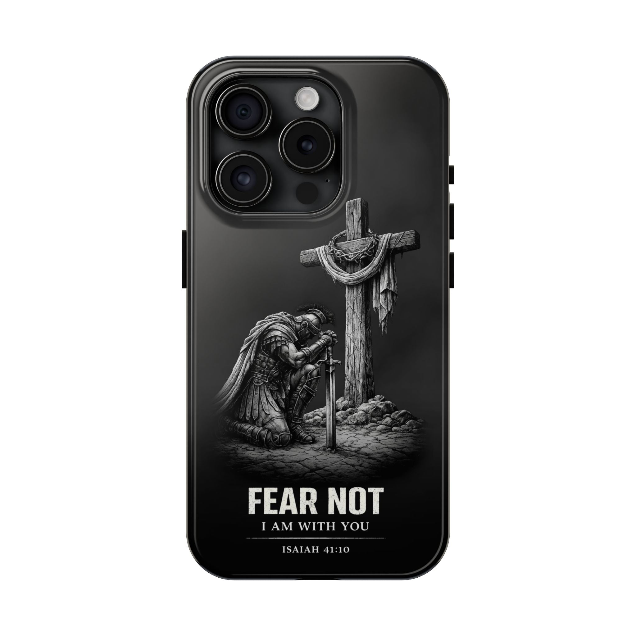 Warrior Faith iPhone 17 16 15 14 13 Case Isaiah 41:10 Scripture Case Christian Pro Max Case Strength Motivational Christian iPhone Case