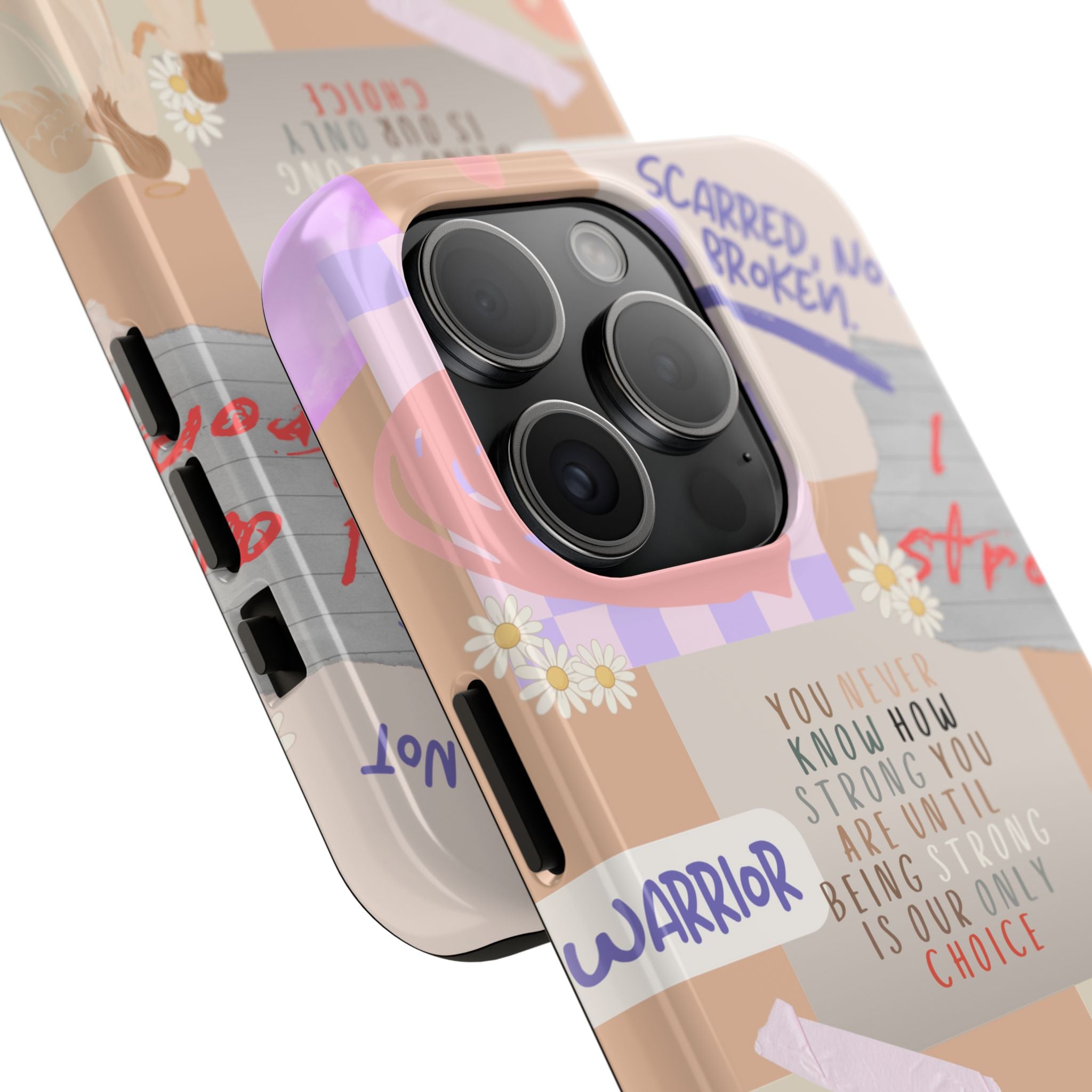 CHD Heart iPhone Case Pro Max Healing Collage Tough iPhone Case 17 16 15 14 13 12 11 mental health, encouragement, pastel stickers