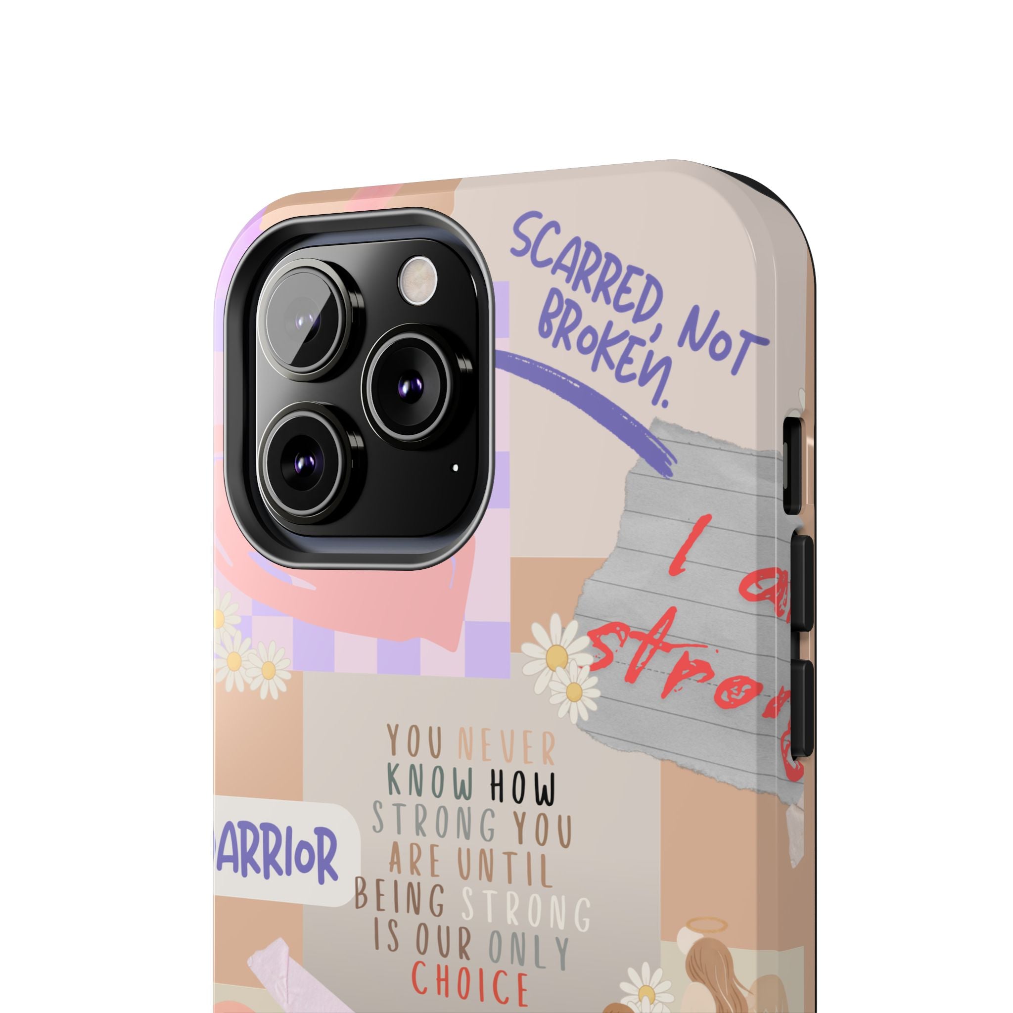 CHD Heart iPhone Case Pro Max Healing Collage Tough iPhone Case 17 16 15 14 13 12 11 mental health, encouragement, pastel stickers