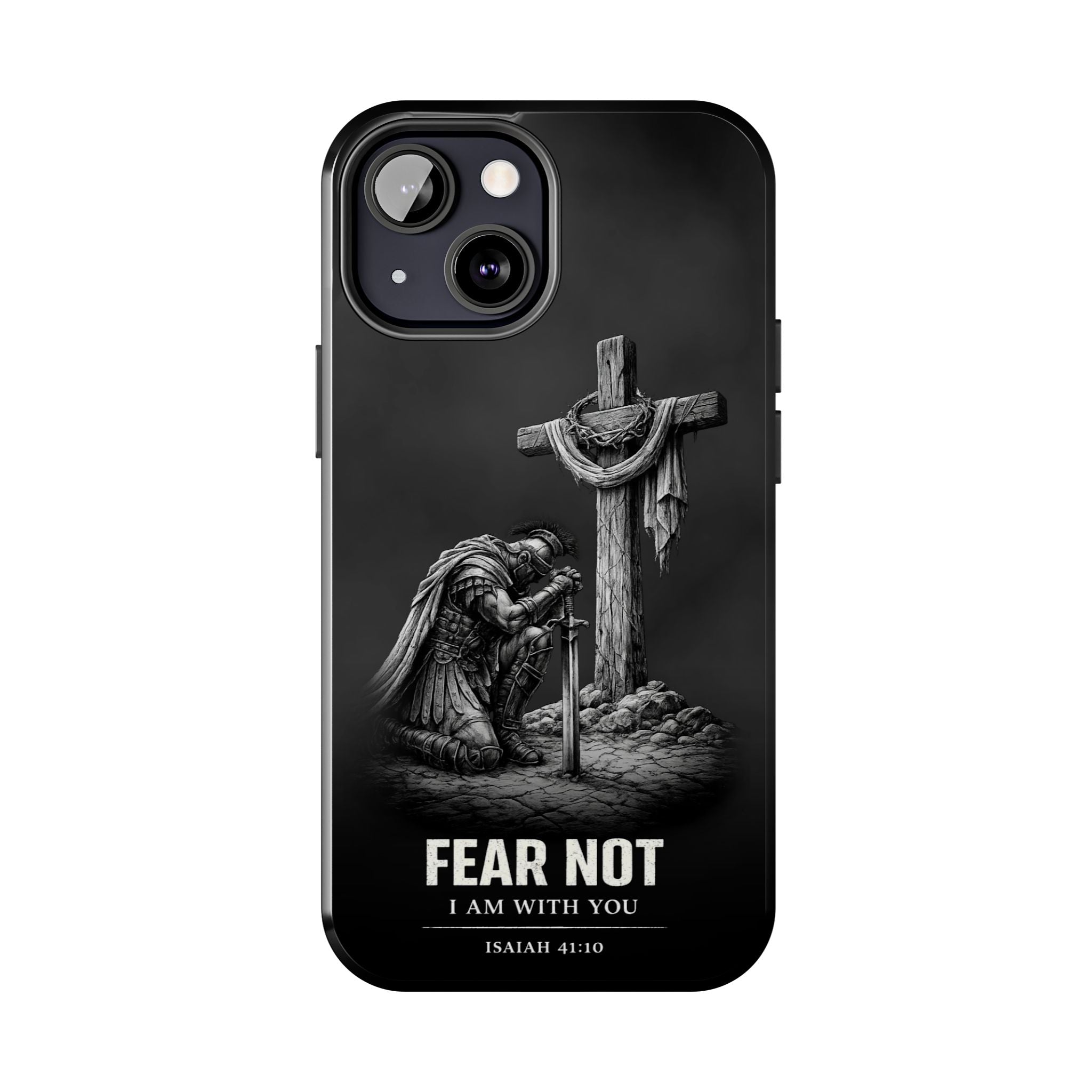 Warrior Faith iPhone 17 16 15 14 13 Case Isaiah 41:10 Scripture Case Christian Pro Max Case Strength Motivational Christian iPhone Case