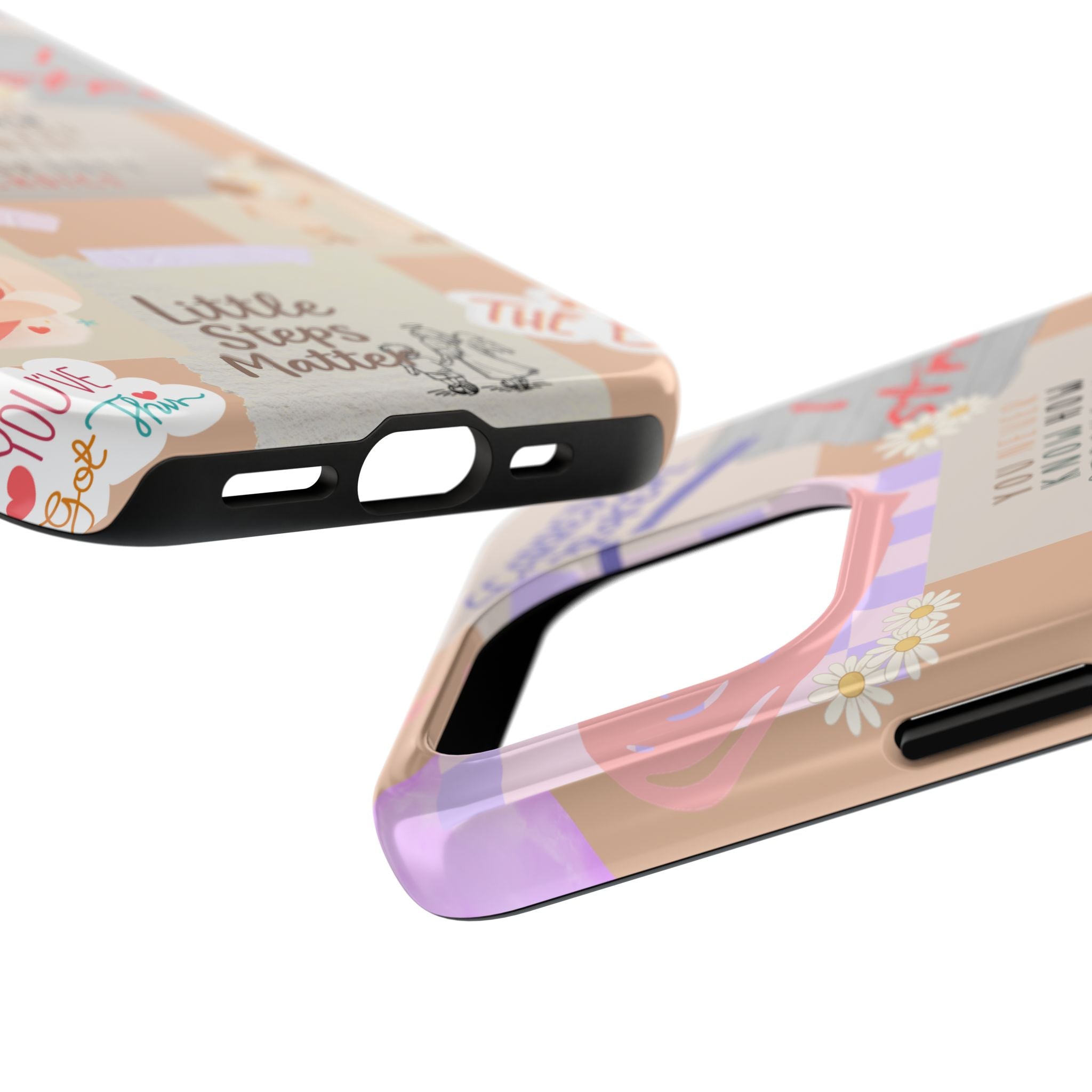 CHD Heart iPhone Case Pro Max Healing Collage Tough iPhone Case 17 16 15 14 13 12 11 mental health, encouragement, pastel stickers