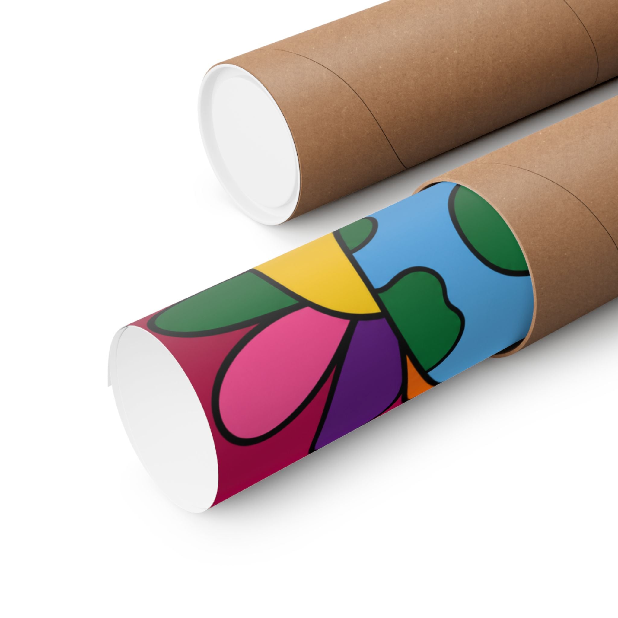 Earth Flower Illustration Matte Horizontal Poster | Colorful Planet Art Print