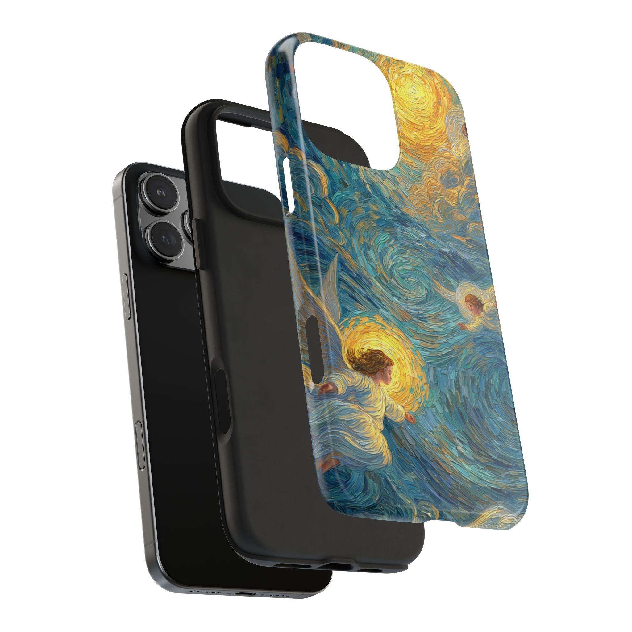 Van Gogh Inspired Angel Phone Case Celestial Heaven Aesthetic iPhone 17 16 15 Christian Angel Artwork Samsung Case Spiritual Phone Case