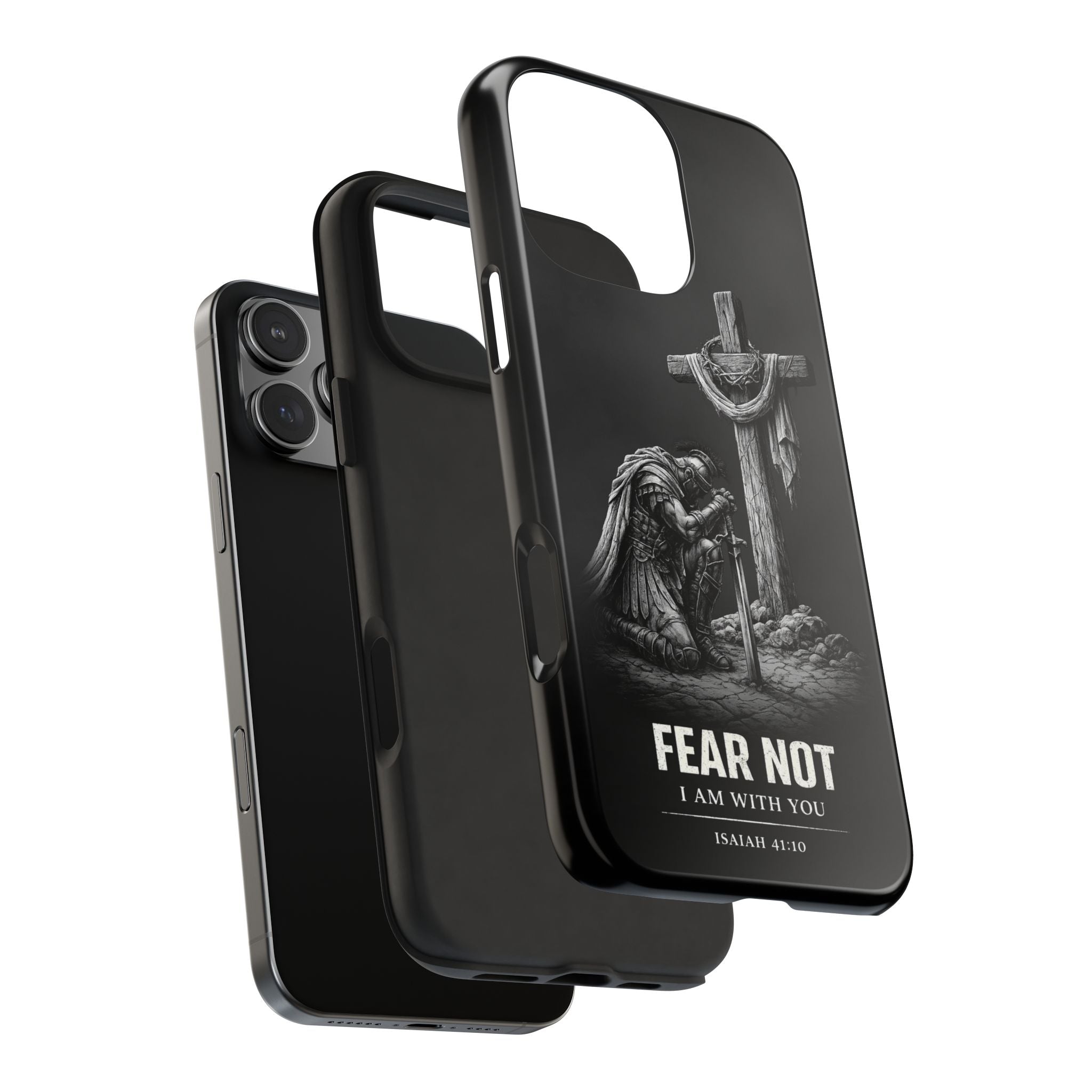 Warrior Faith iPhone 17 16 15 14 13 Case Isaiah 41:10 Scripture Case Christian Pro Max Case Strength Motivational Christian iPhone Case