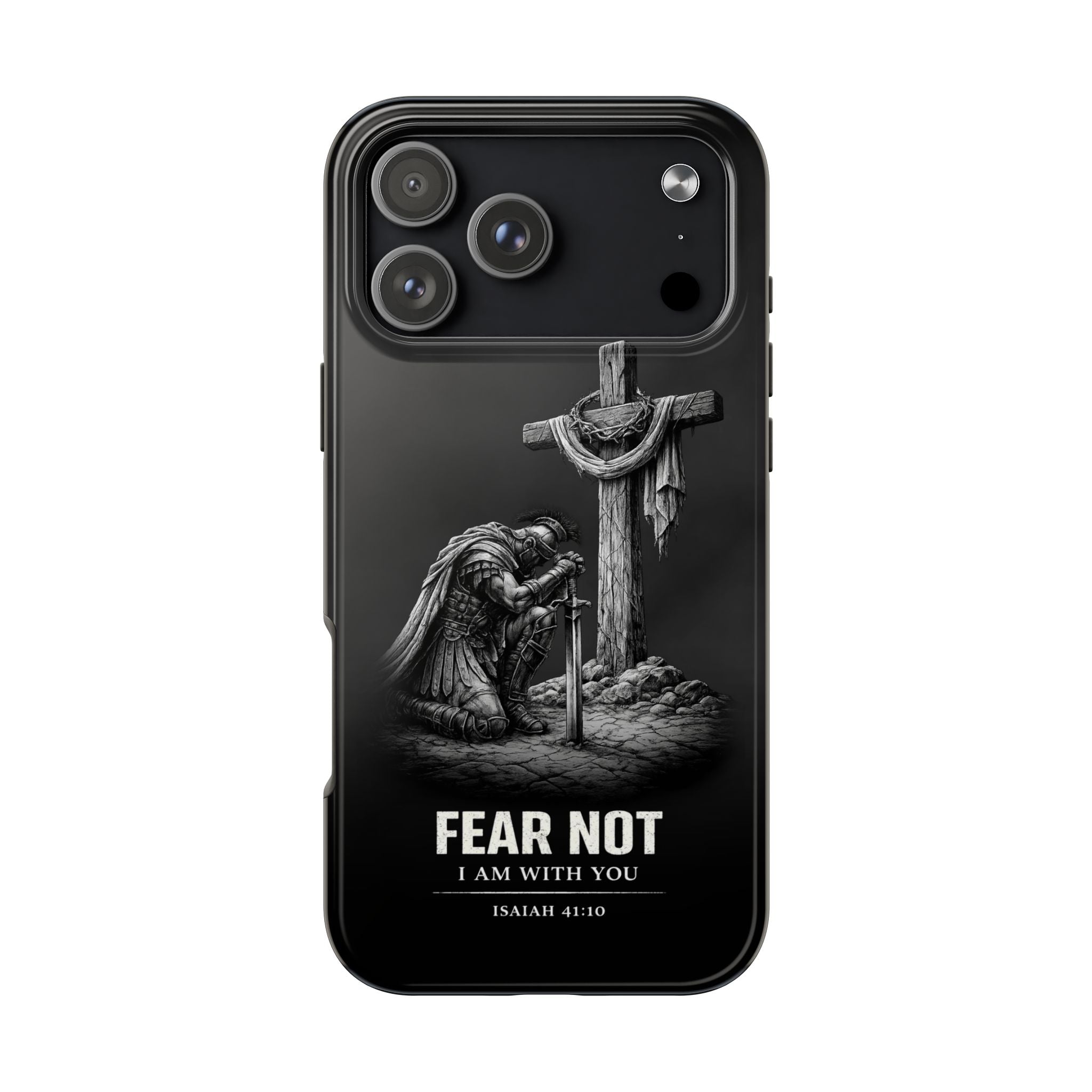 Warrior Faith iPhone 17 16 15 14 13 Case Isaiah 41:10 Scripture Case Christian Pro Max Case Strength Motivational Christian iPhone Case