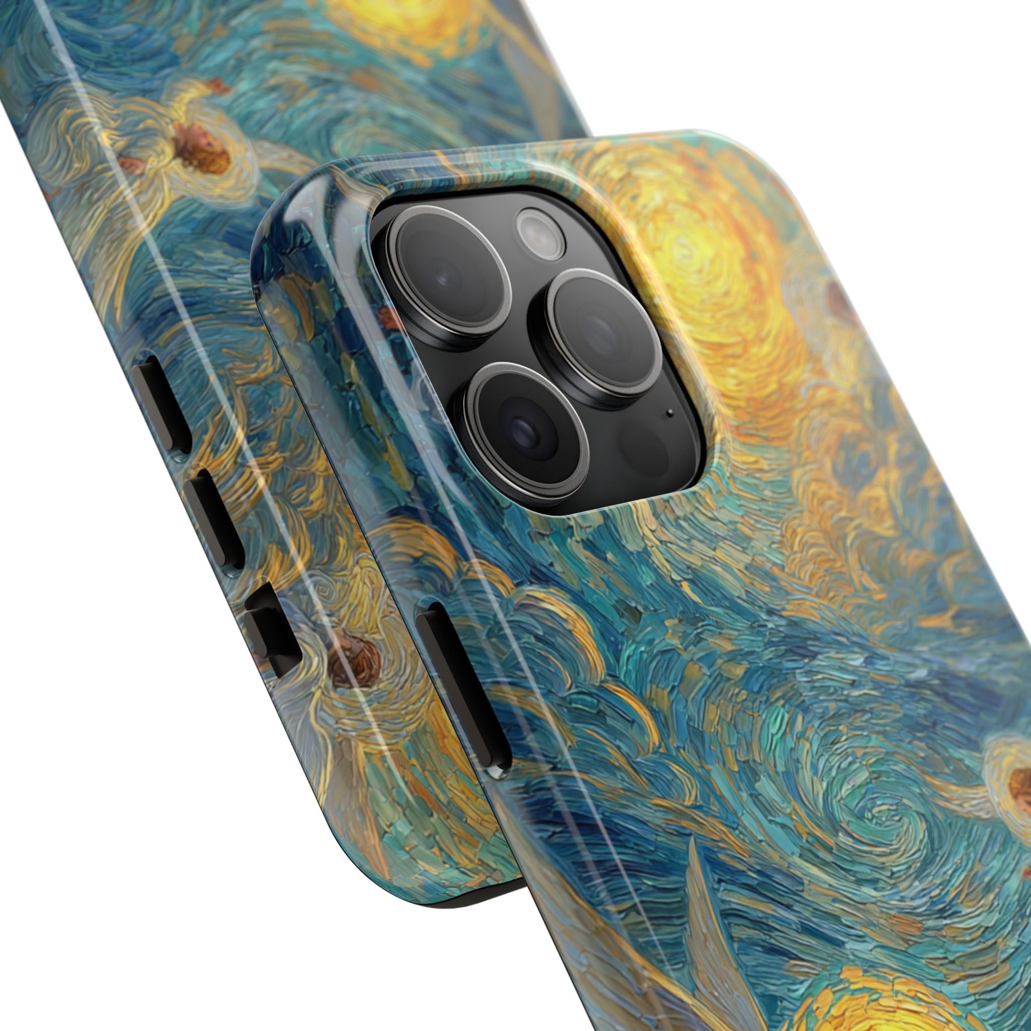 Van Gogh Inspired Angel Phone Case Celestial Heaven Aesthetic iPhone 17 16 15 Christian Angel Artwork Samsung Case Spiritual Phone Case