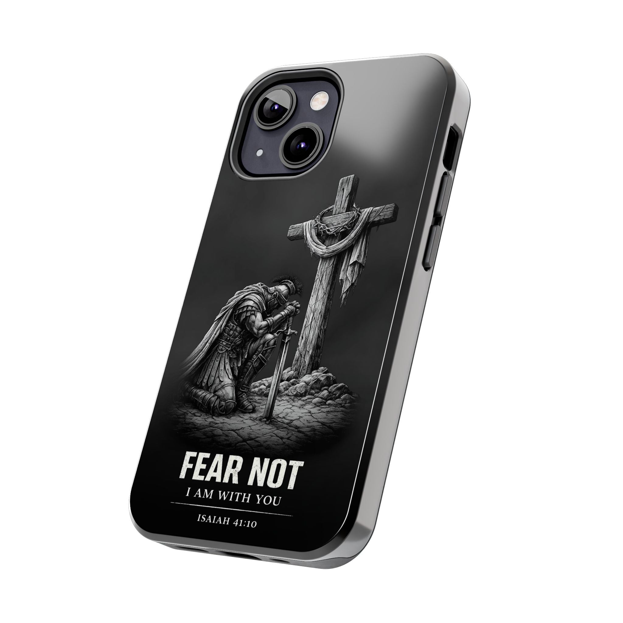 Warrior Faith iPhone 17 16 15 14 13 Case Isaiah 41:10 Scripture Case Christian Pro Max Case Strength Motivational Christian iPhone Case