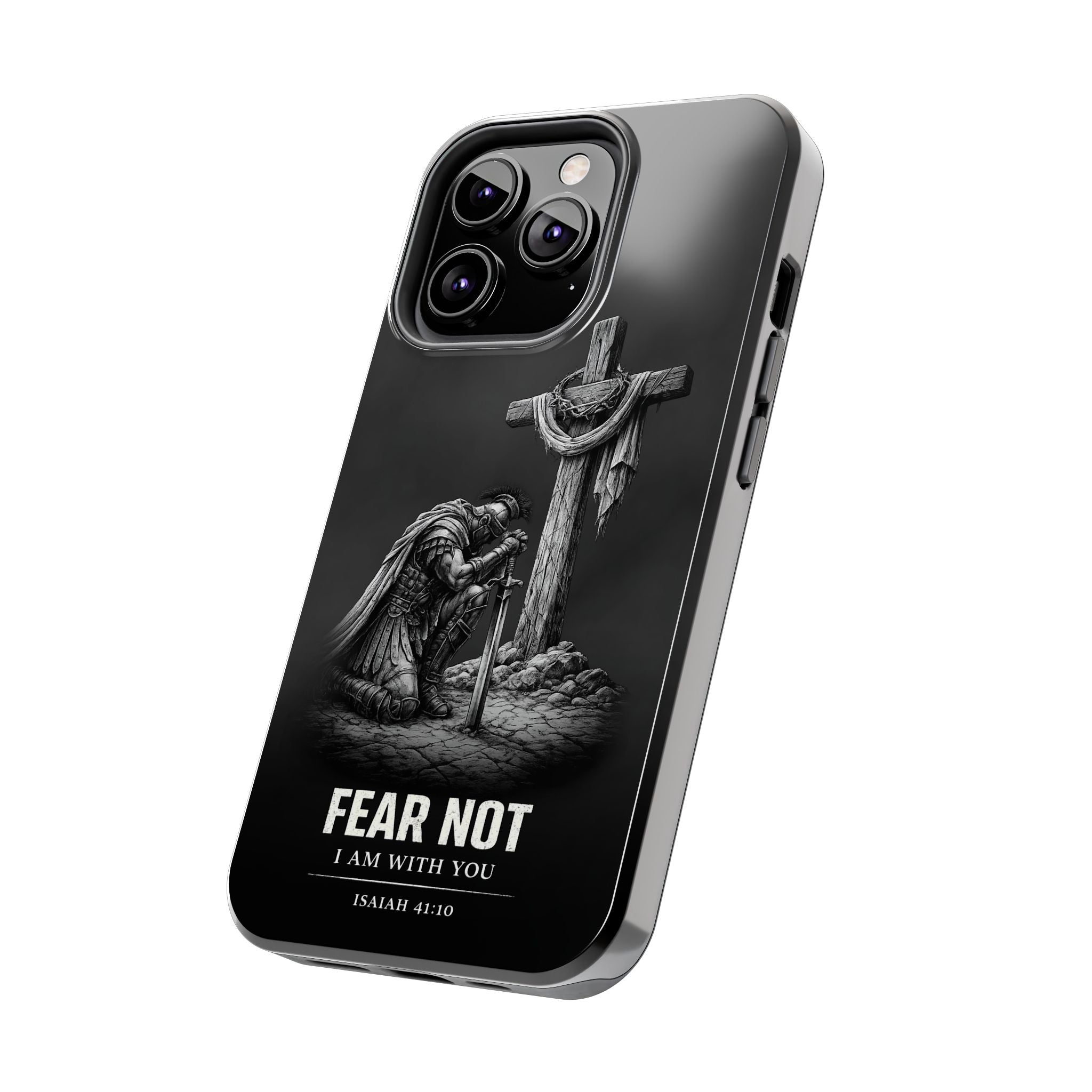 Warrior Faith iPhone 17 16 15 14 13 Case Isaiah 41:10 Scripture Case Christian Pro Max Case Strength Motivational Christian iPhone Case