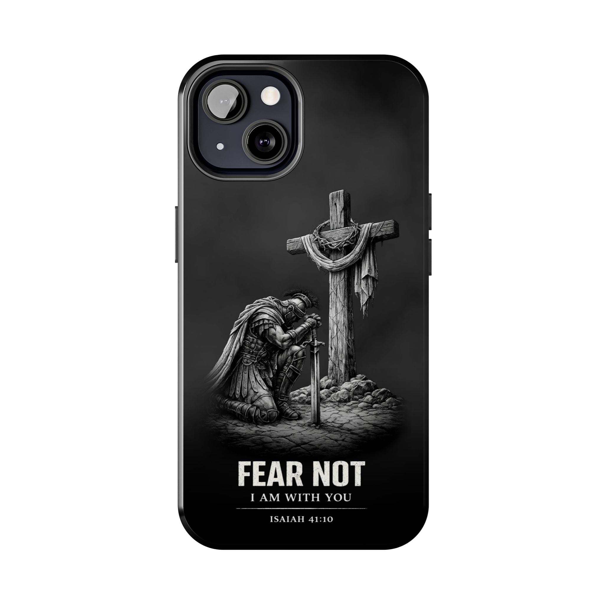 Warrior Faith iPhone 17 16 15 14 13 Case Isaiah 41:10 Scripture Case Christian Pro Max Case Strength Motivational Christian iPhone Case