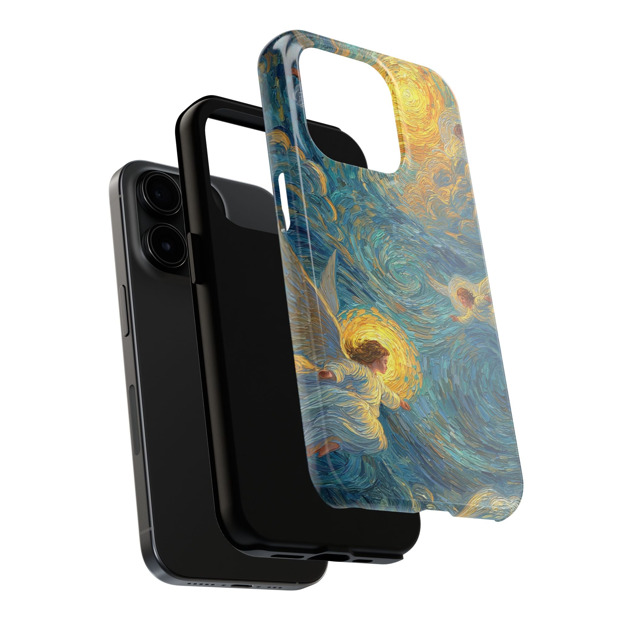 Van Gogh Inspired Angel Phone Case Celestial Heaven Aesthetic iPhone 17 16 15 Christian Angel Artwork Samsung Case Spiritual Phone Case