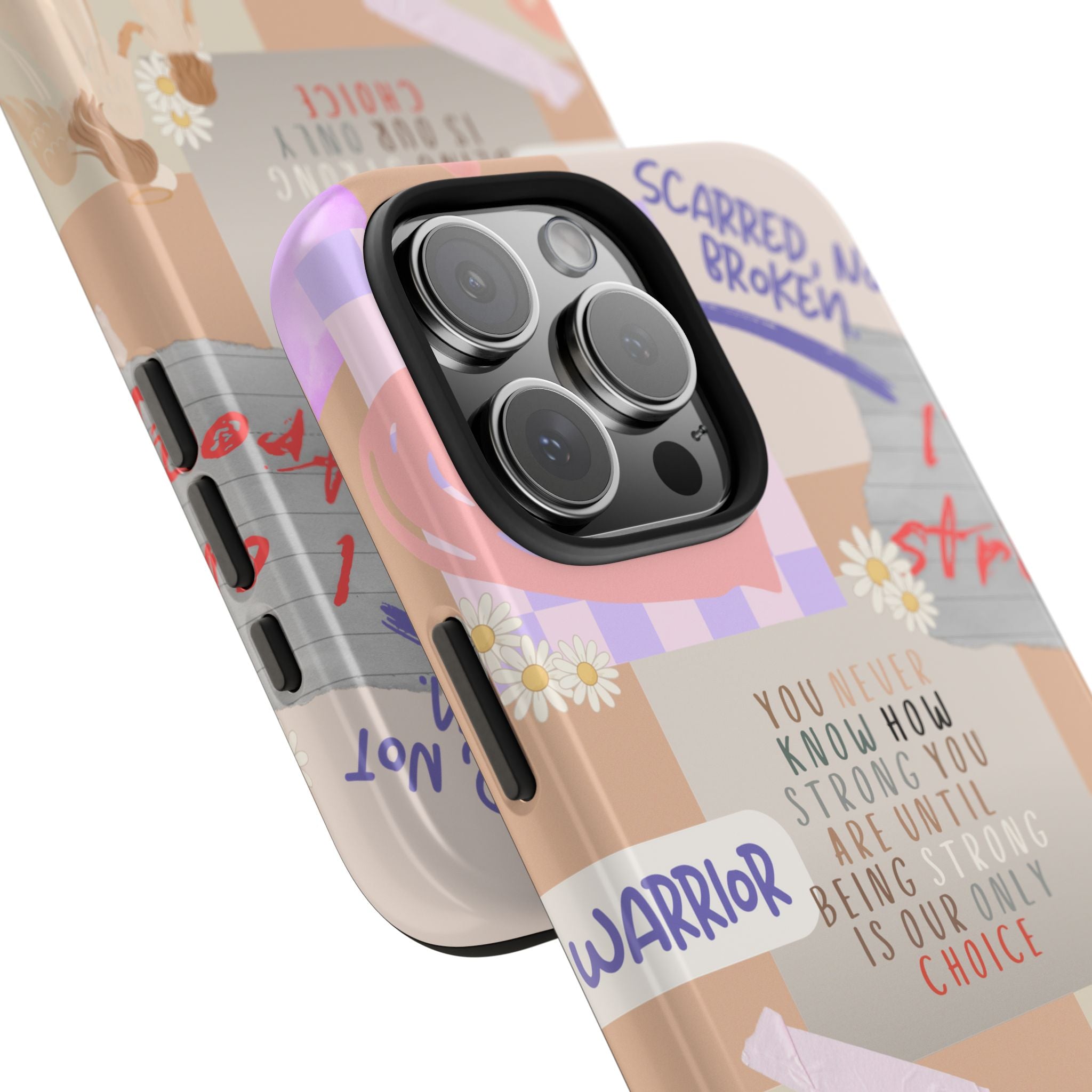 CHD Heart iPhone Case Pro Max Healing Collage Tough iPhone Case 17 16 15 14 13 12 11 mental health, encouragement, pastel stickers
