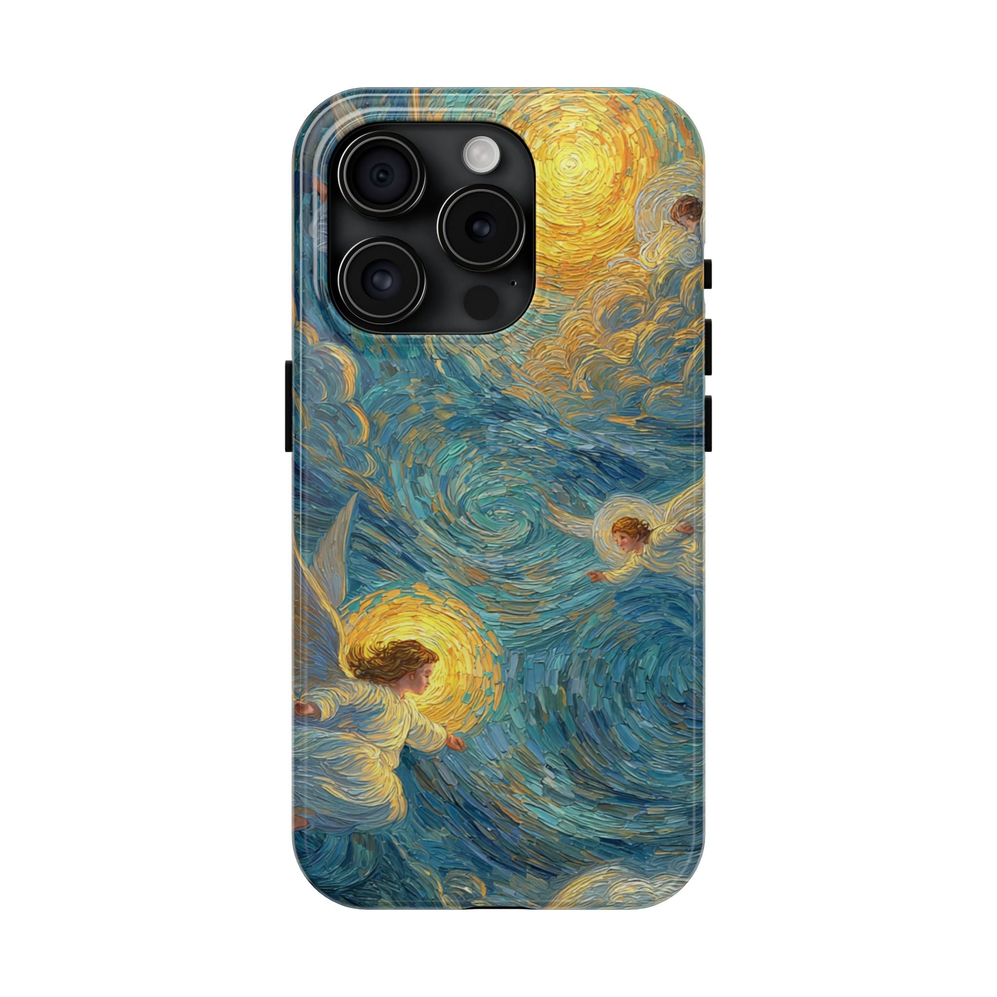 Van Gogh Inspired Angel Phone Case Celestial Heaven Aesthetic iPhone 17 16 15 Christian Angel Artwork Samsung Case Spiritual Phone Case