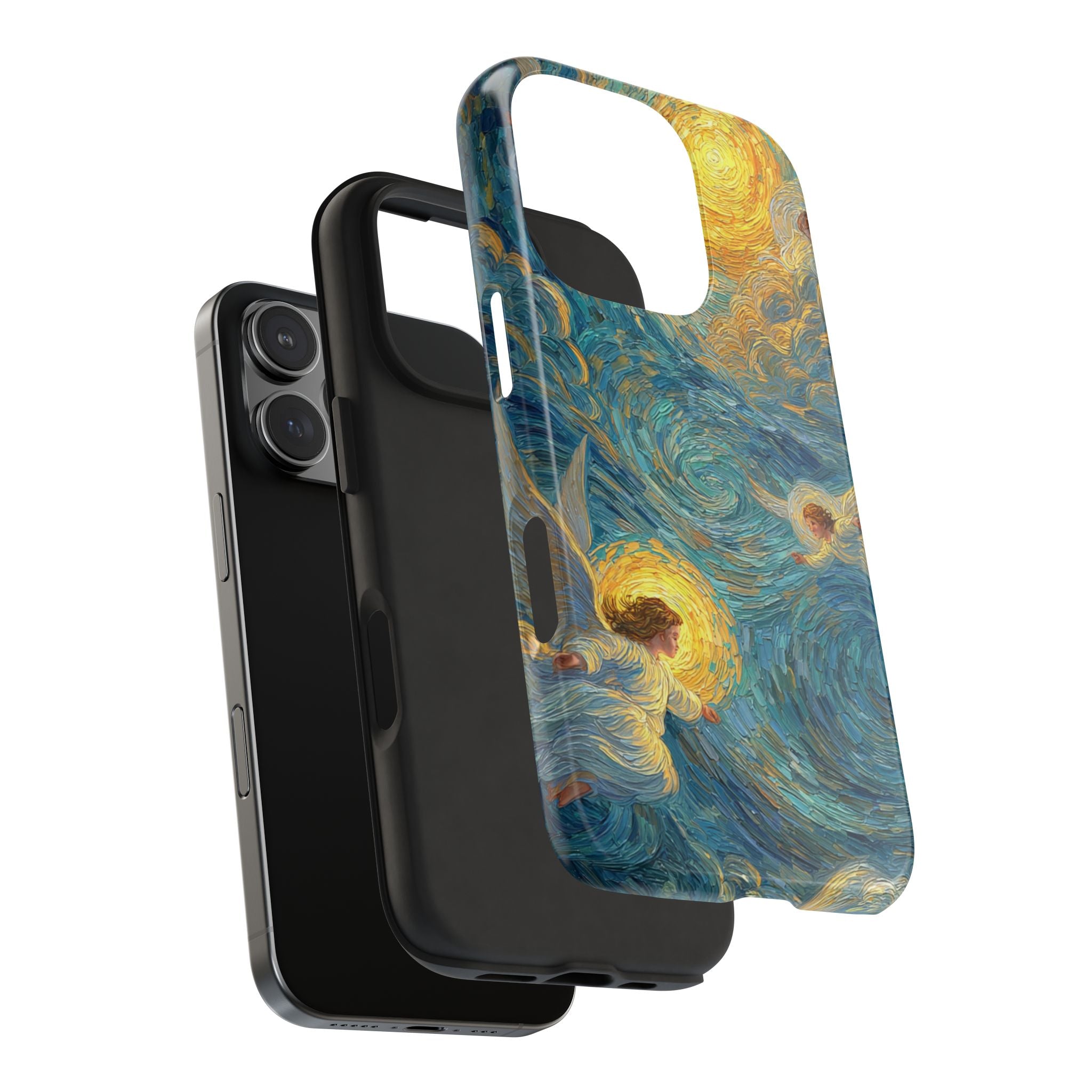 Van Gogh Inspired Angel Phone Case Celestial Heaven Aesthetic iPhone 17 16 15 Christian Angel Artwork Samsung Case Spiritual Phone Case