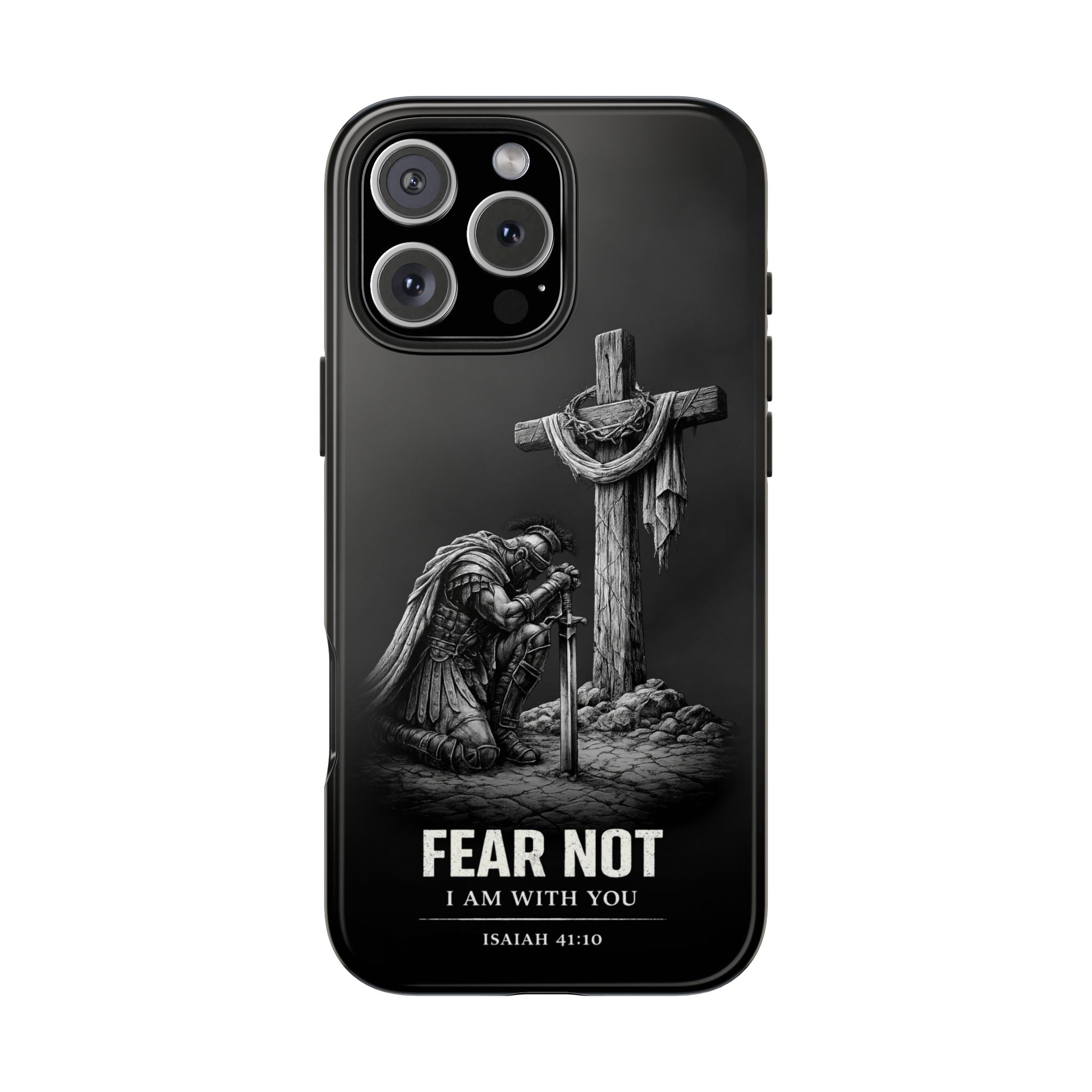 Warrior Faith iPhone 17 16 15 14 13 Case Isaiah 41:10 Scripture Case Christian Pro Max Case Strength Motivational Christian iPhone Case