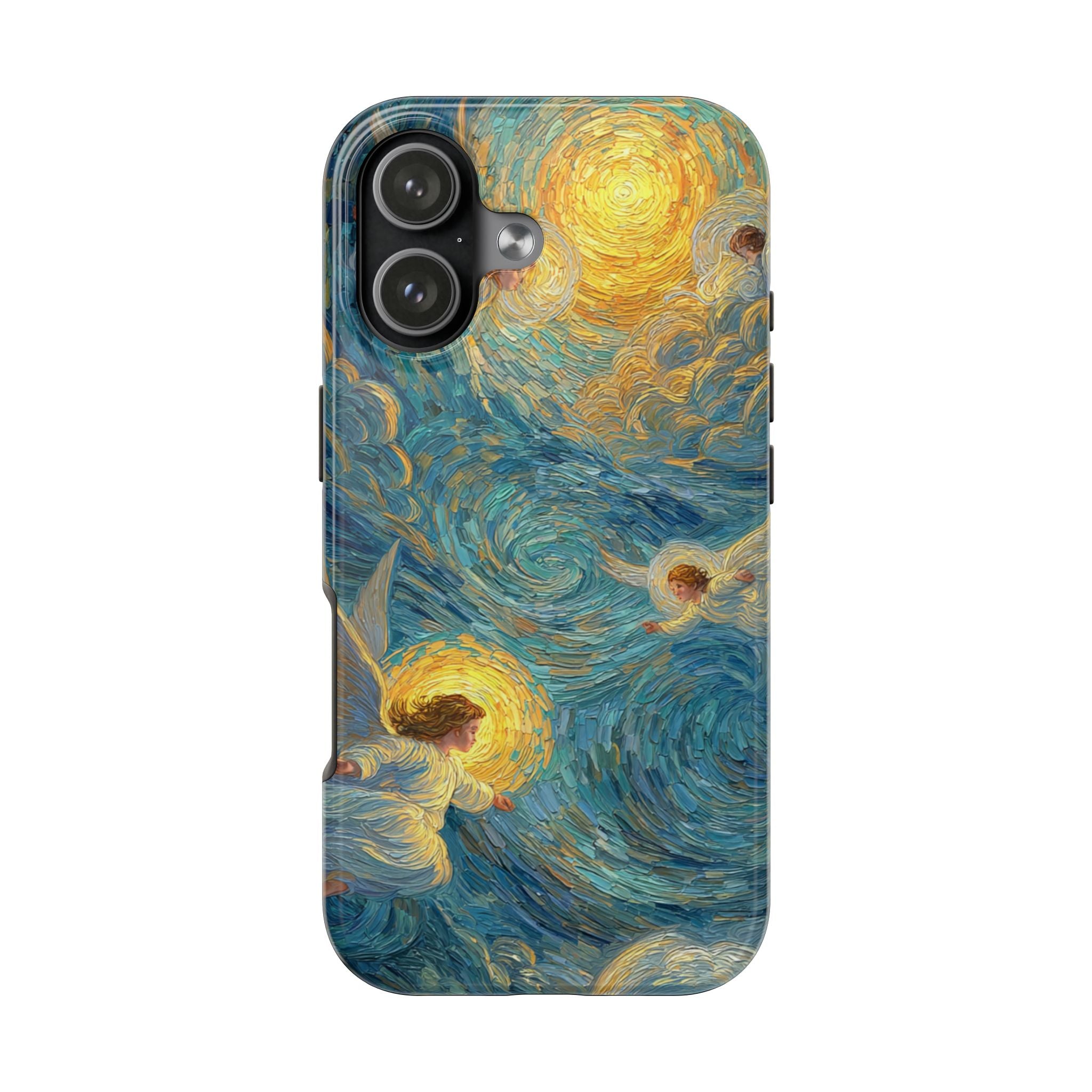 Van Gogh Inspired Angel Phone Case Celestial Heaven Aesthetic iPhone 17 16 15 Christian Angel Artwork Samsung Case Spiritual Phone Case