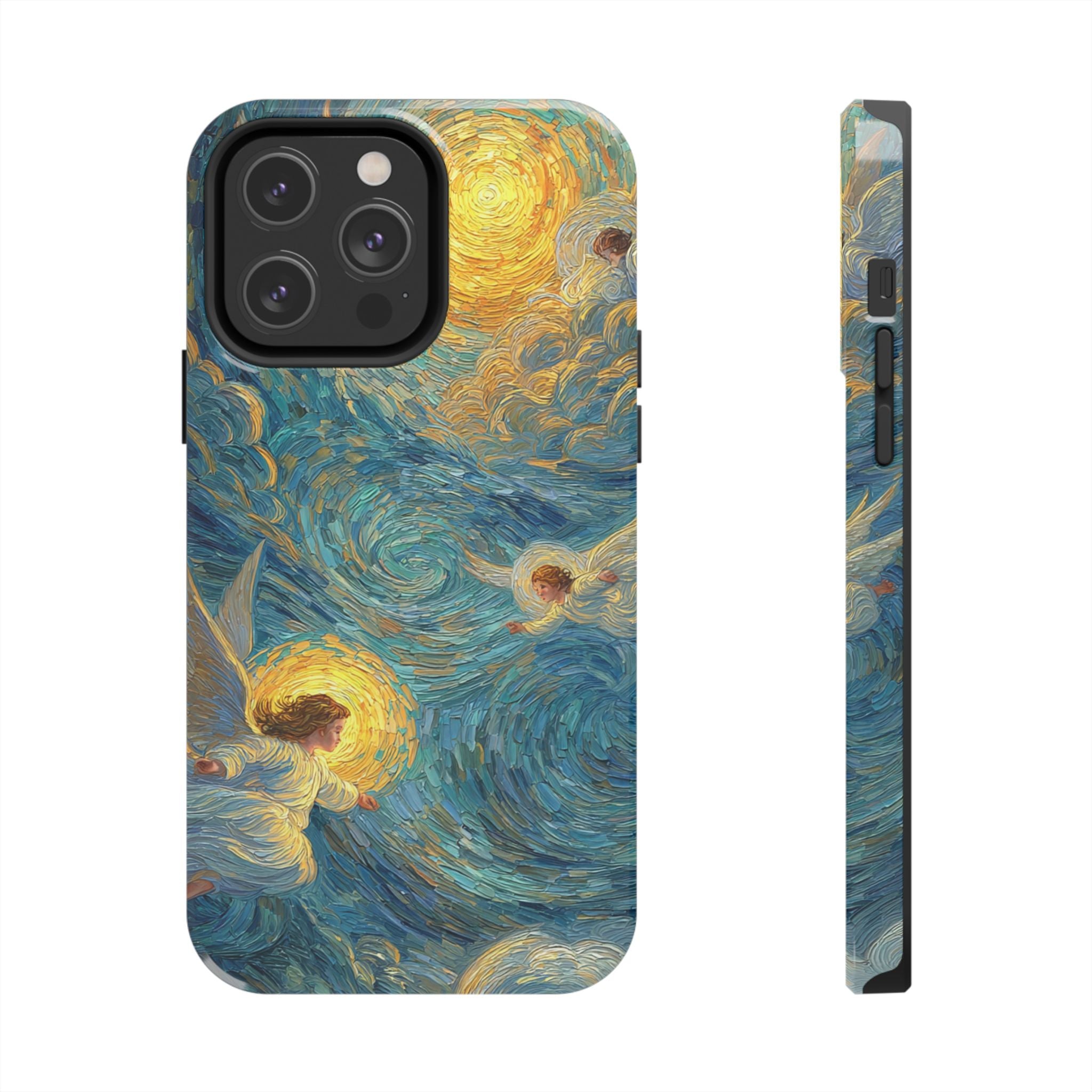 Van Gogh Inspired Angel Phone Case Celestial Heaven Aesthetic iPhone 17 16 15 Christian Angel Artwork Samsung Case Spiritual Phone Case