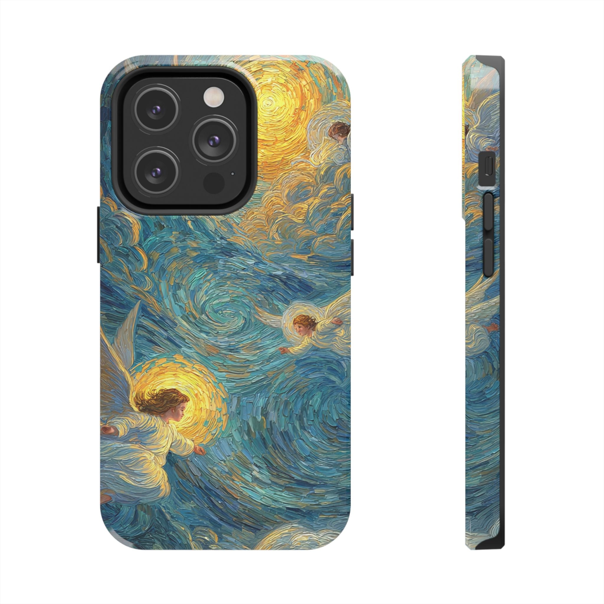 Van Gogh Inspired Angel Phone Case Celestial Heaven Aesthetic iPhone 17 16 15 Christian Angel Artwork Samsung Case Spiritual Phone Case