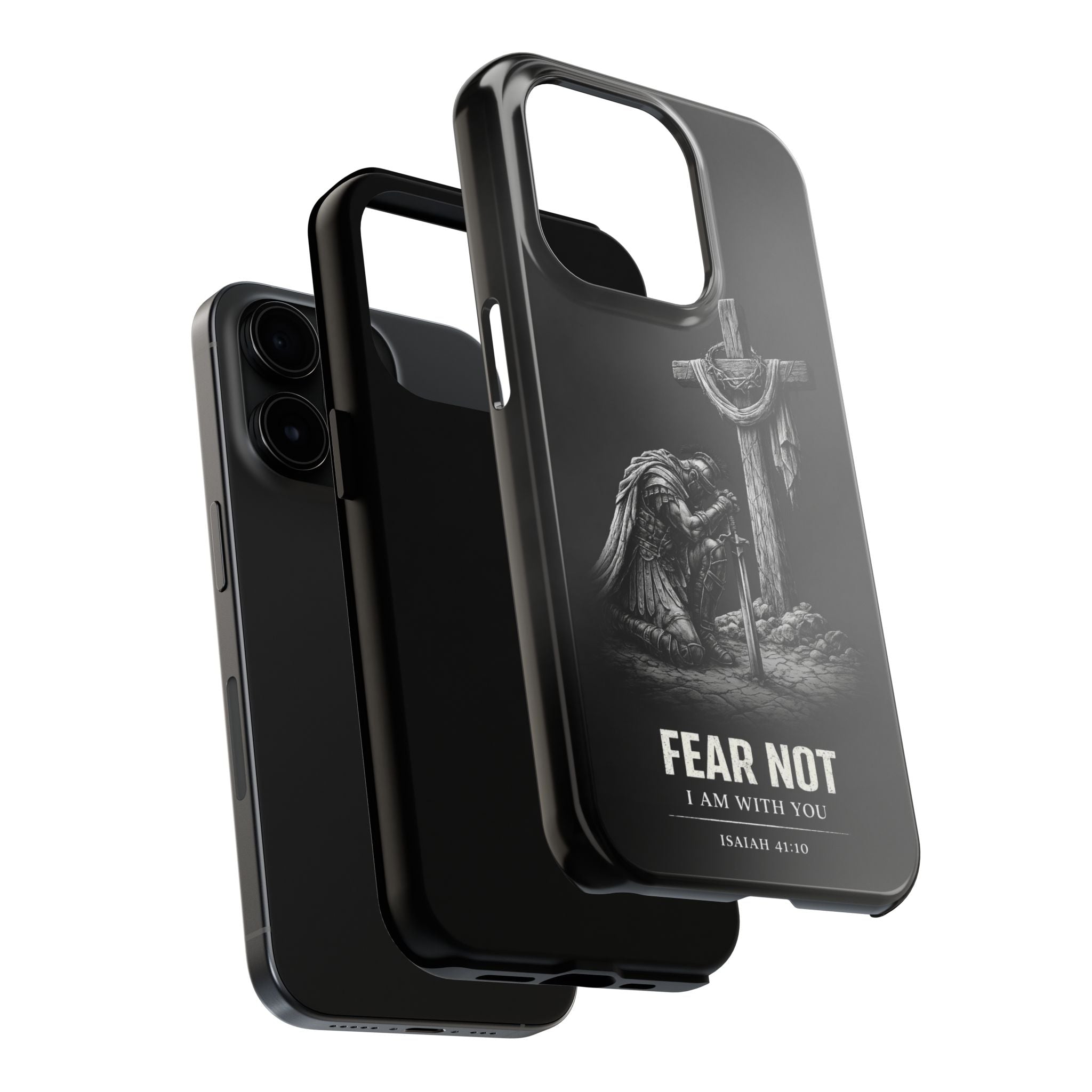 Warrior Faith iPhone 17 16 15 14 13 Case Isaiah 41:10 Scripture Case Christian Pro Max Case Strength Motivational Christian iPhone Case