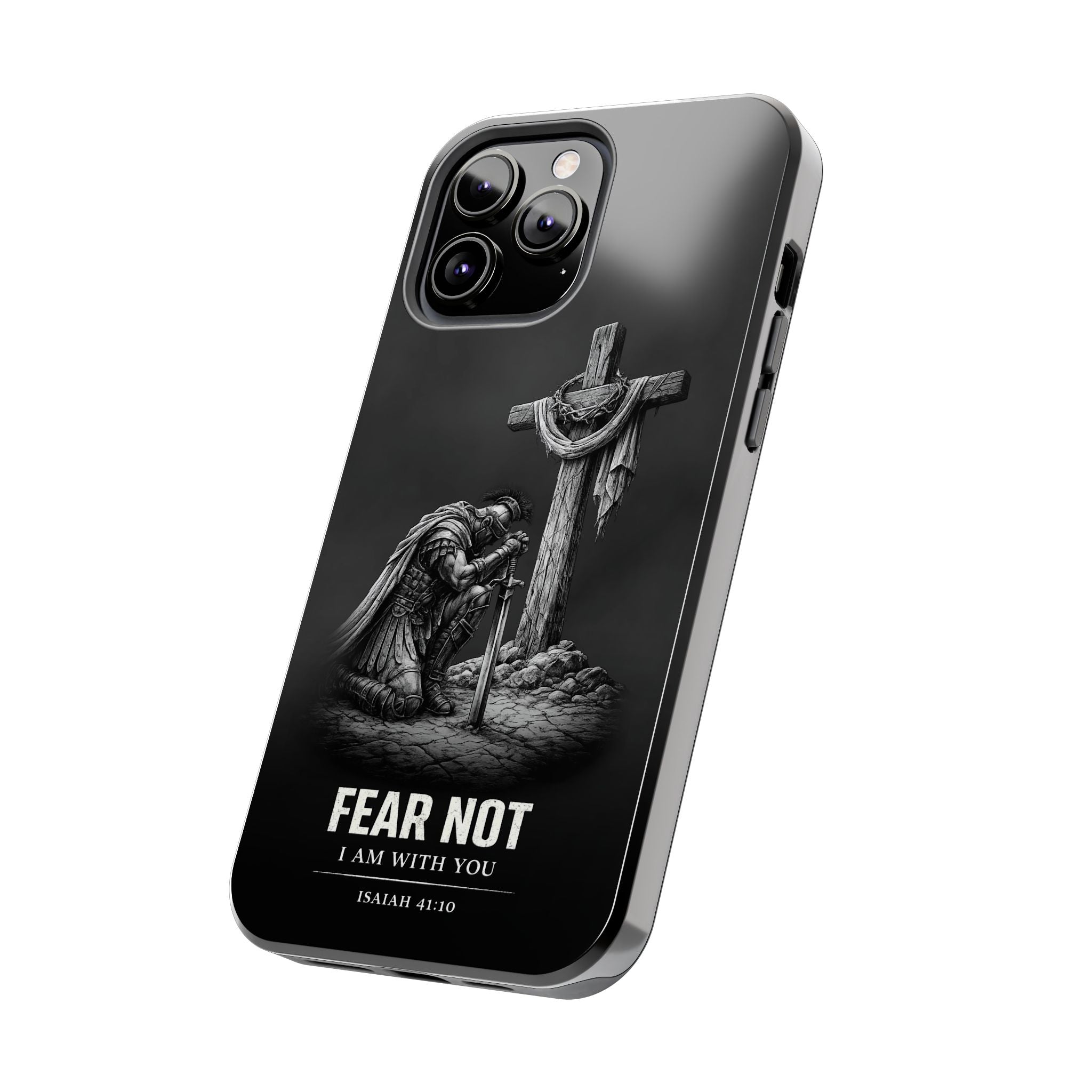 Warrior Faith iPhone 17 16 15 14 13 Case Isaiah 41:10 Scripture Case Christian Pro Max Case Strength Motivational Christian iPhone Case
