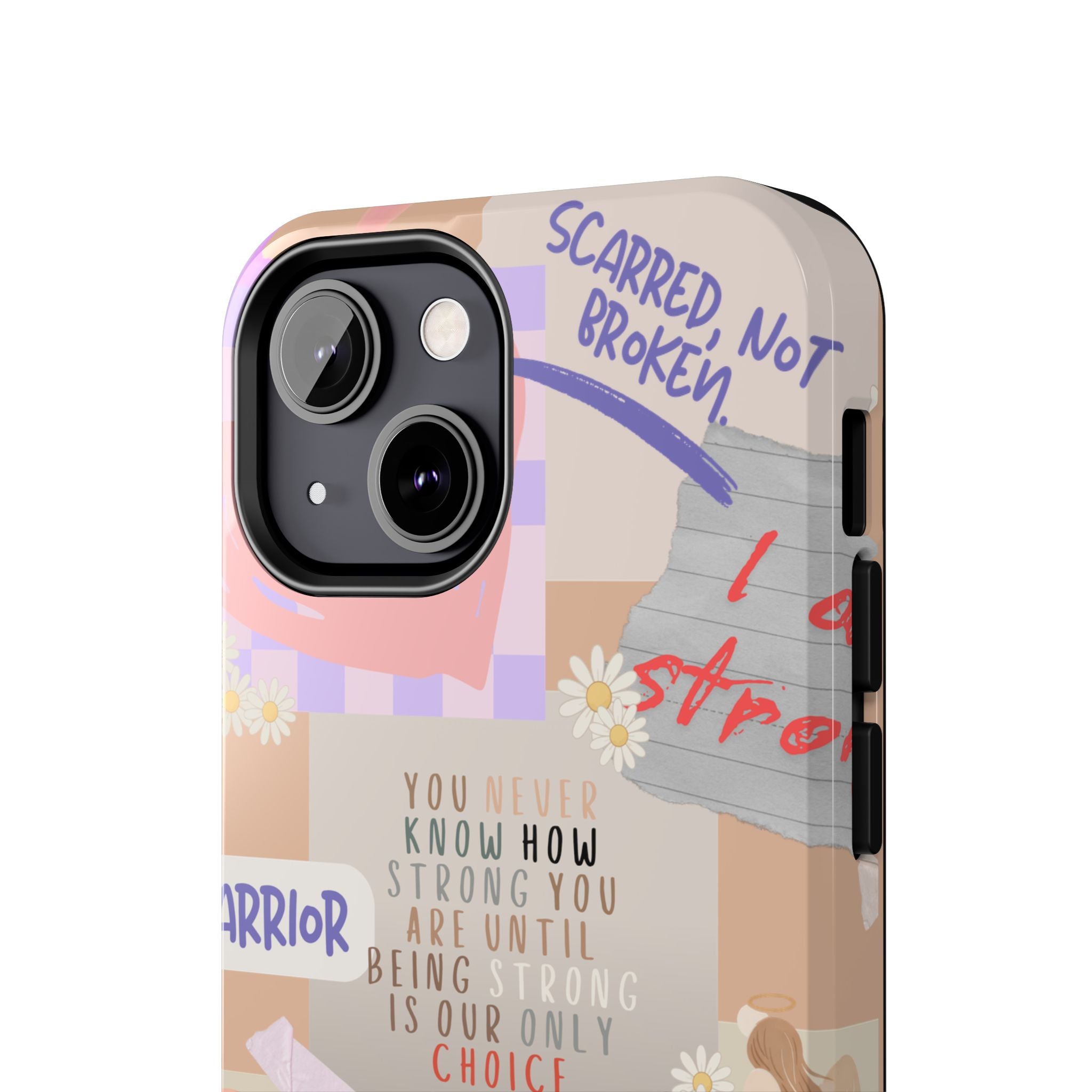 CHD Heart iPhone Case Pro Max Healing Collage Tough iPhone Case 17 16 15 14 13 12 11 mental health, encouragement, pastel stickers