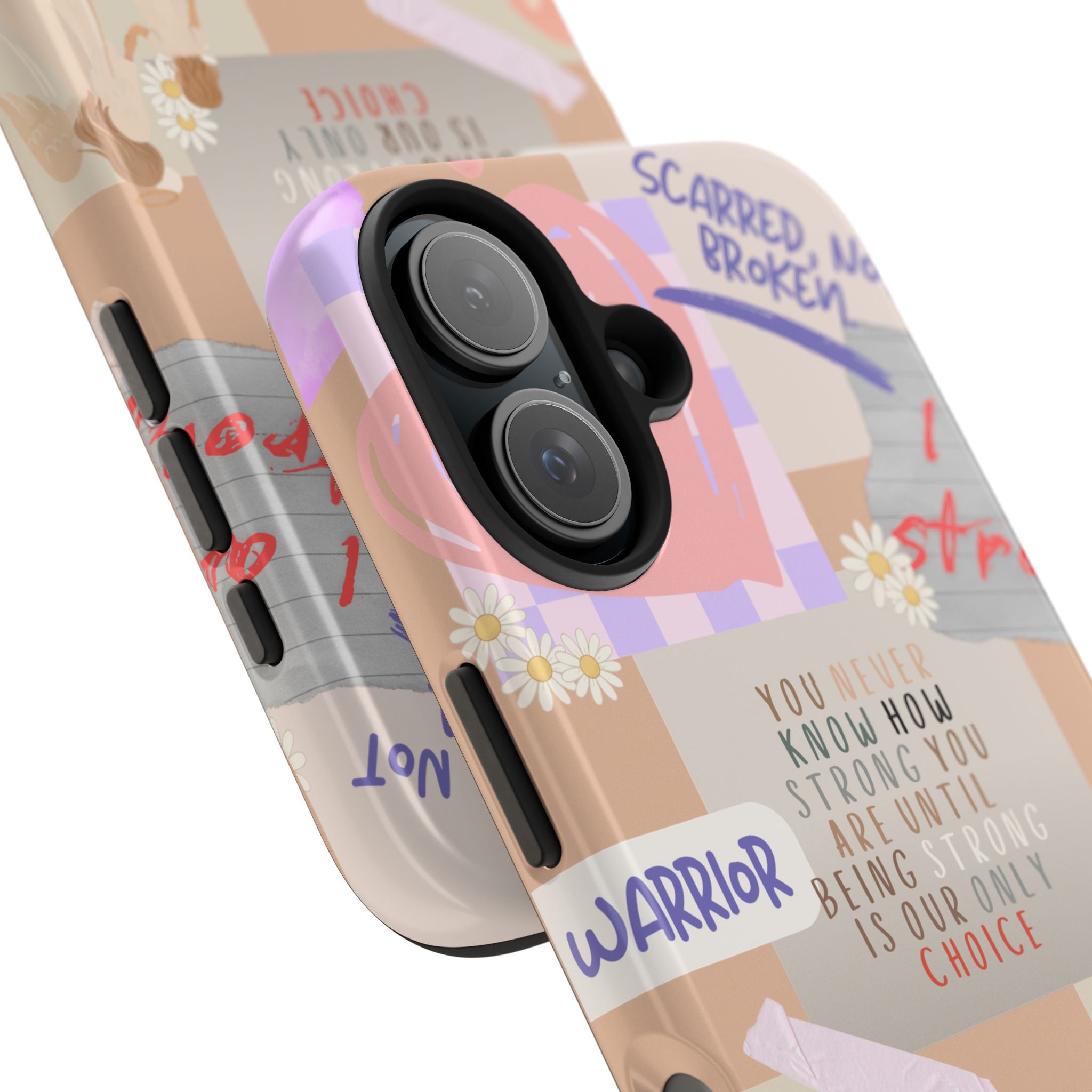 CHD Heart iPhone Case Pro Max Healing Collage Tough iPhone Case 17 16 15 14 13 12 11 mental health, encouragement, pastel stickers