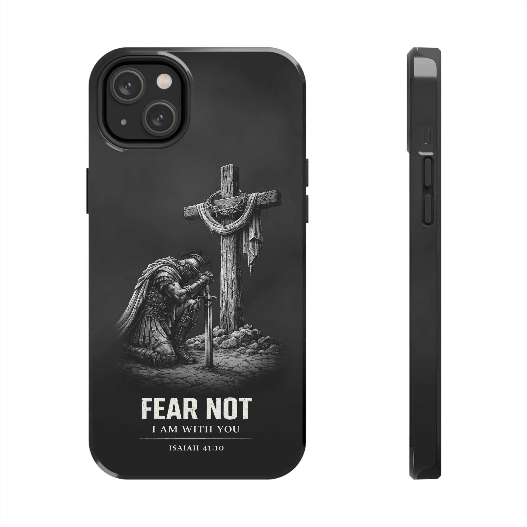 Warrior Faith iPhone 17 16 15 14 13 Case Isaiah 41:10 Scripture Case Christian Pro Max Case Strength Motivational Christian iPhone Case