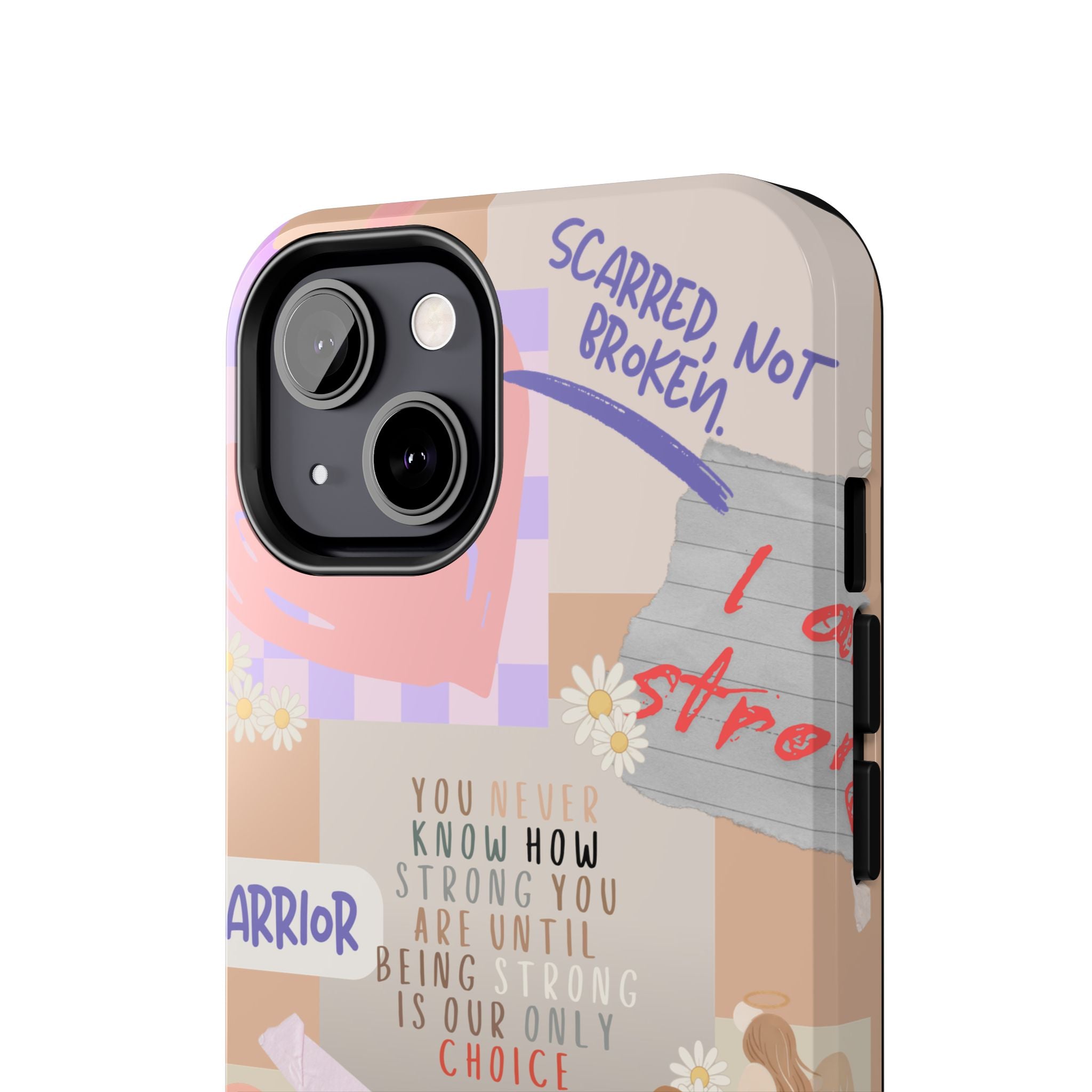 CHD Heart iPhone Case Pro Max Healing Collage Tough iPhone Case 17 16 15 14 13 12 11 mental health, encouragement, pastel stickers
