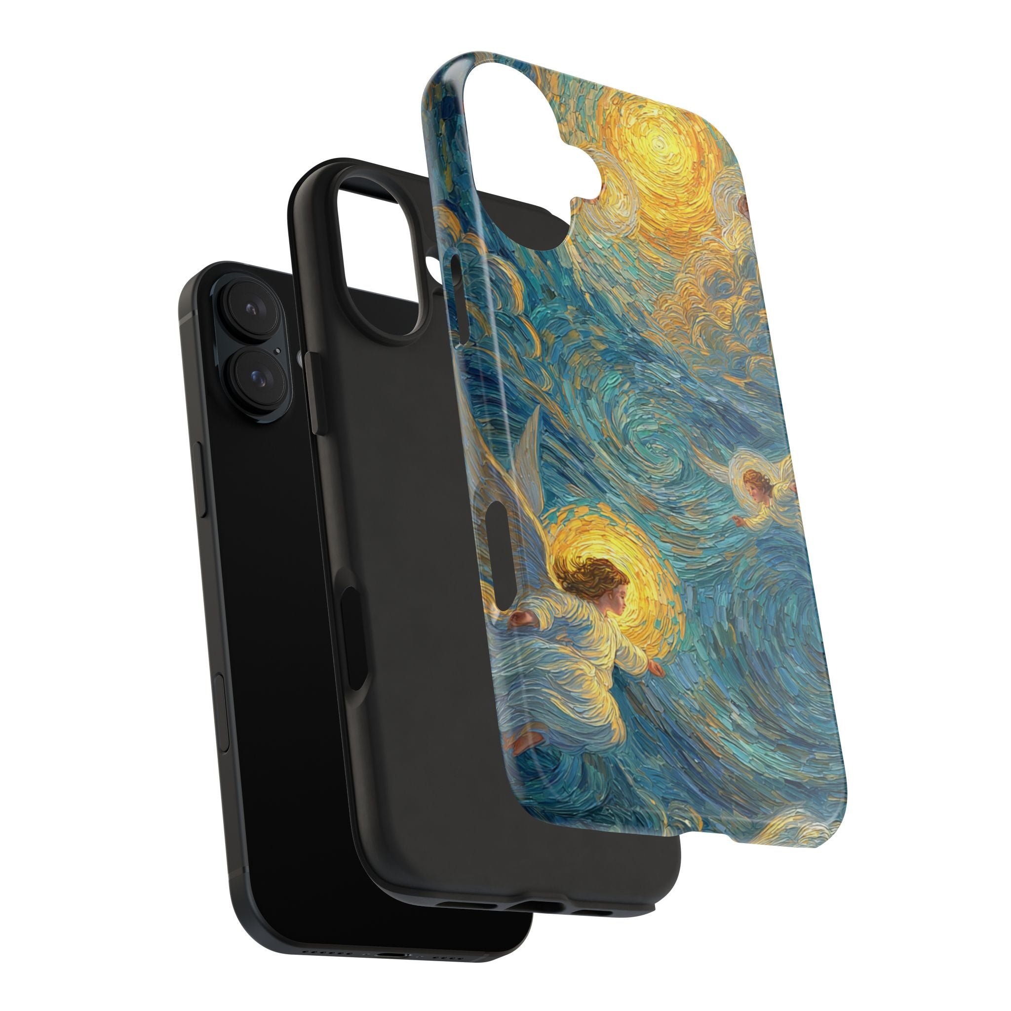 Van Gogh Inspired Angel Phone Case Celestial Heaven Aesthetic iPhone 17 16 15 Christian Angel Artwork Samsung Case Spiritual Phone Case