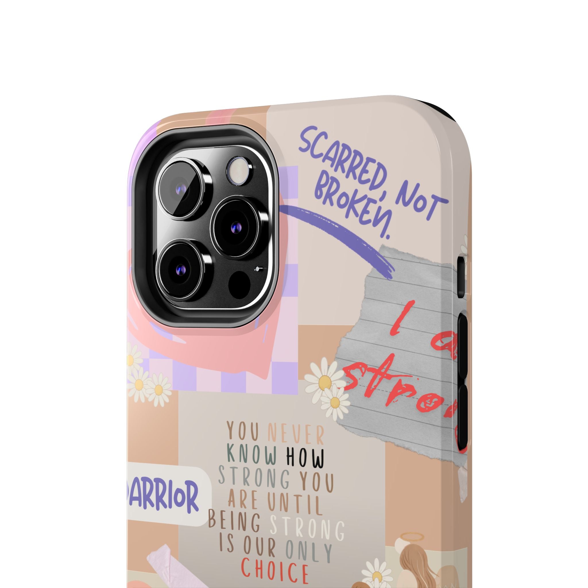 CHD Heart iPhone Case Pro Max Healing Collage Tough iPhone Case 17 16 15 14 13 12 11 mental health, encouragement, pastel stickers