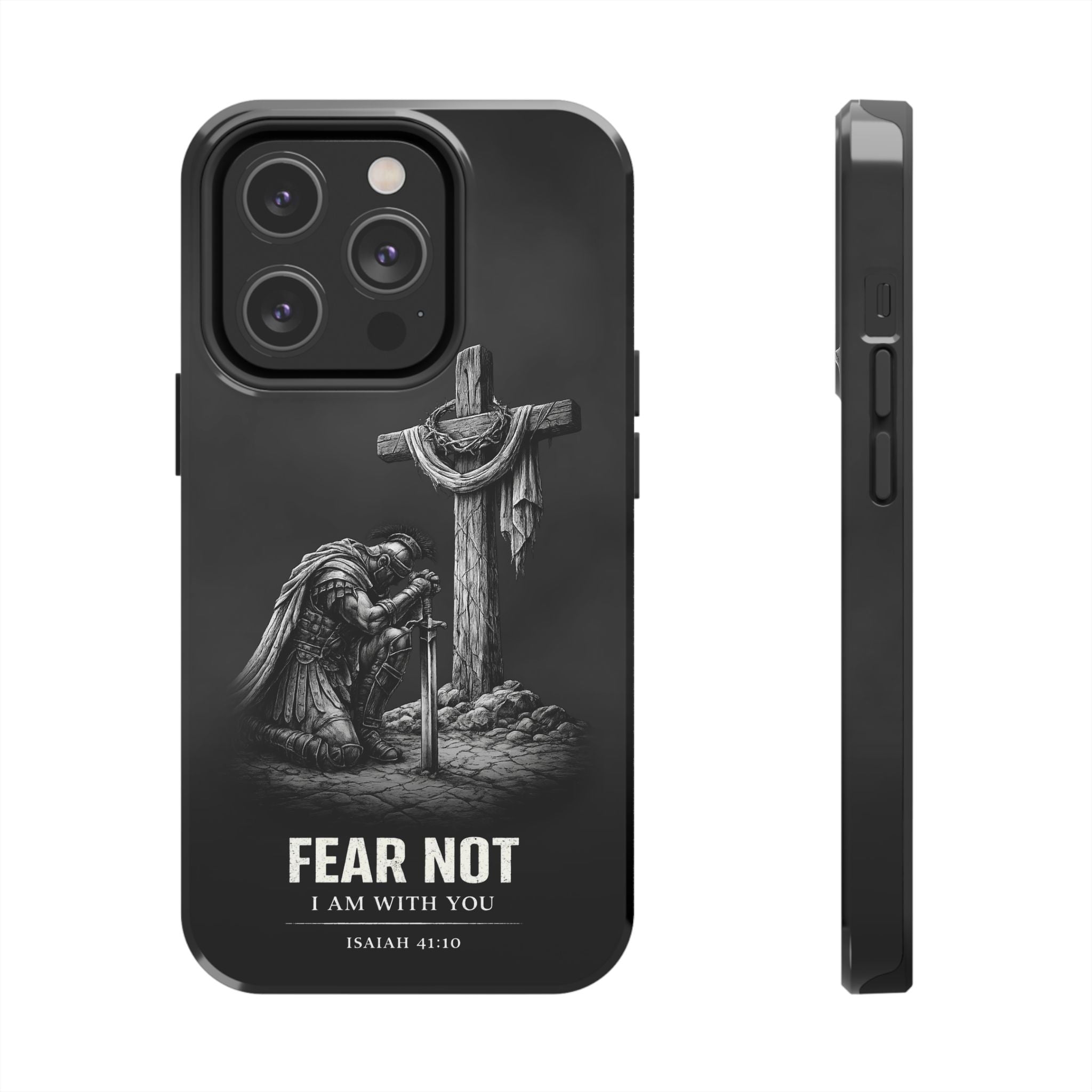 Warrior Faith iPhone 17 16 15 14 13 Case Isaiah 41:10 Scripture Case Christian Pro Max Case Strength Motivational Christian iPhone Case