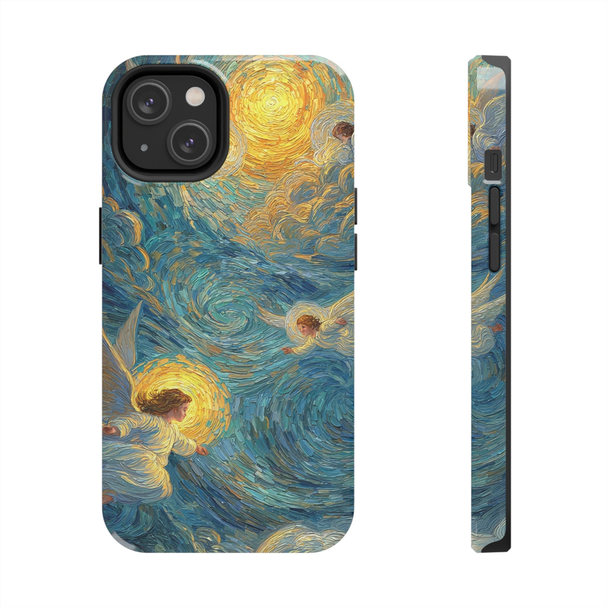 Van Gogh Inspired Angel Phone Case Celestial Heaven Aesthetic iPhone 17 16 15 Christian Angel Artwork Samsung Case Spiritual Phone Case