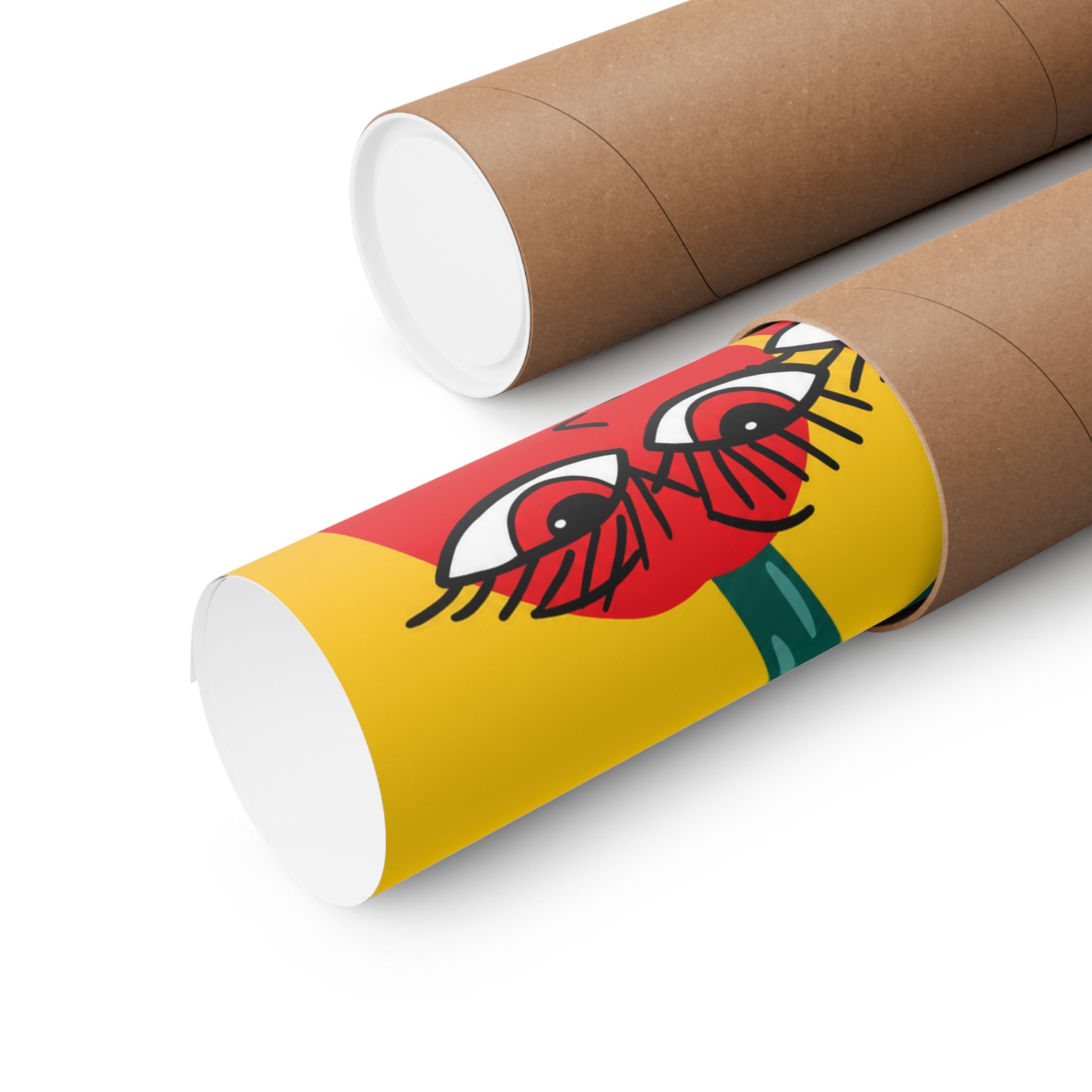 Retro Cherry Face Poster | Matte Vertical Poster