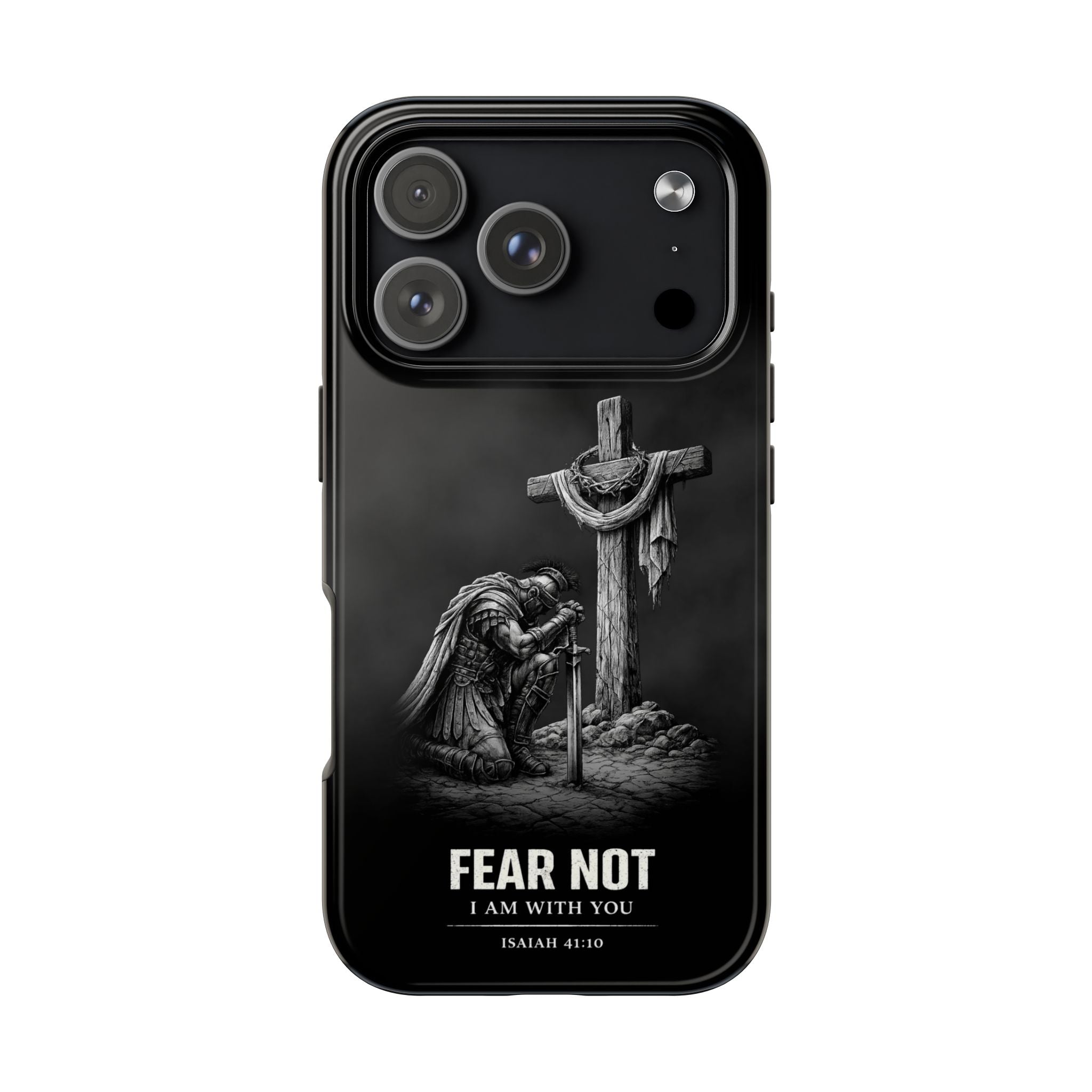 Warrior Faith iPhone 17 16 15 14 13 Case Isaiah 41:10 Scripture Case Christian Pro Max Case Strength Motivational Christian iPhone Case